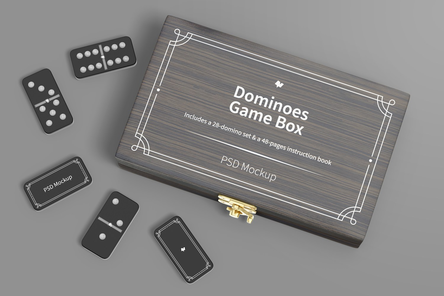 Dominoes Game Box Mockup, Top View