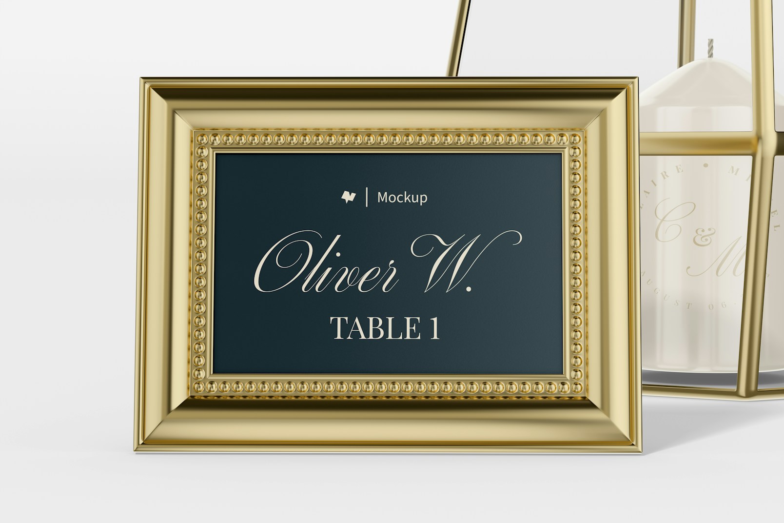 Luxury Table Number Mockup, Front View