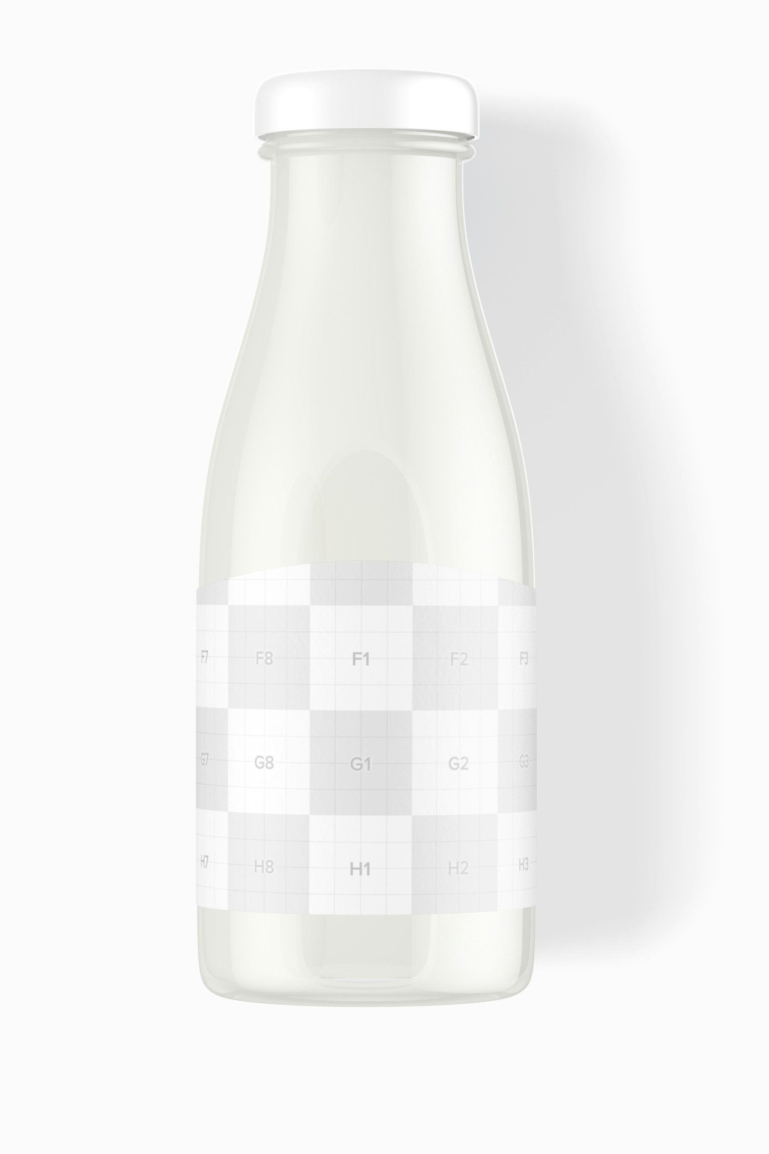 11 oz Glass Milk Bottle Mockup, Top View
