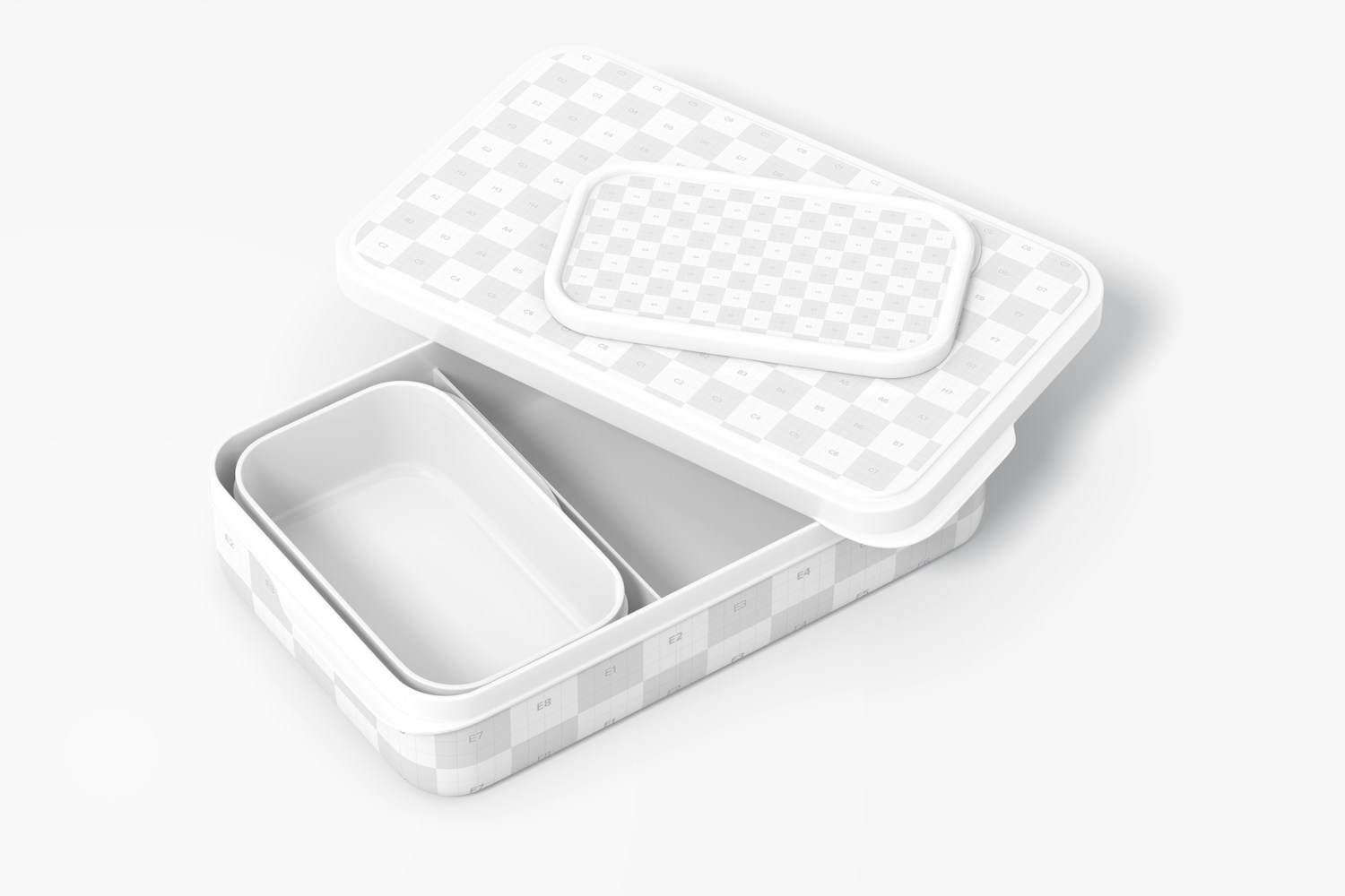 Lunch Boxes Mockup, Opened