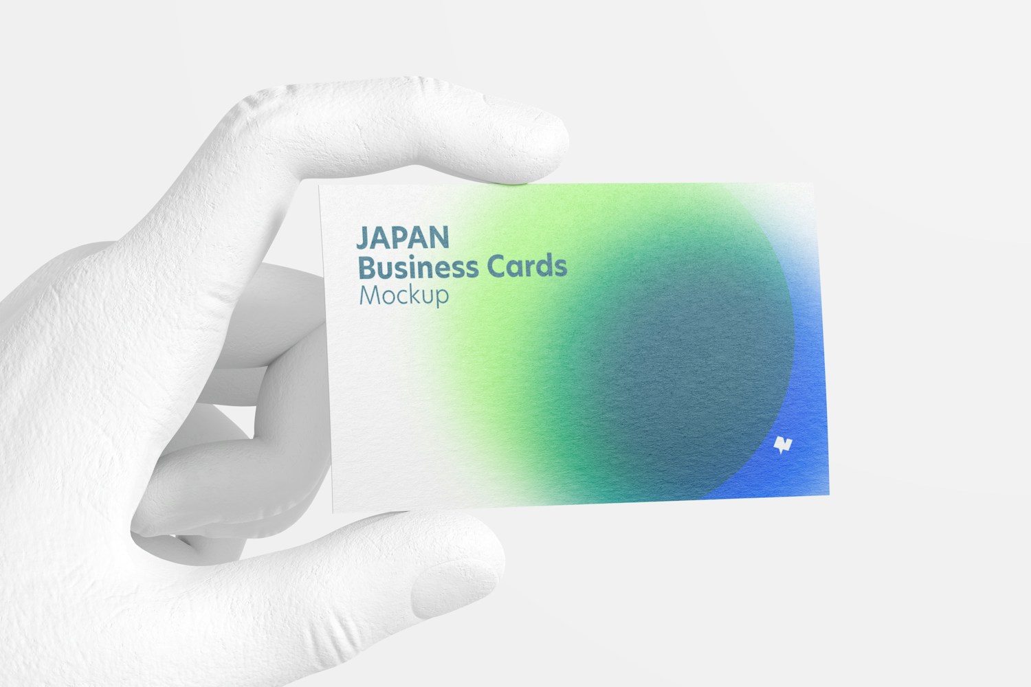 Japan Landscape Business Card with Hand Mockup