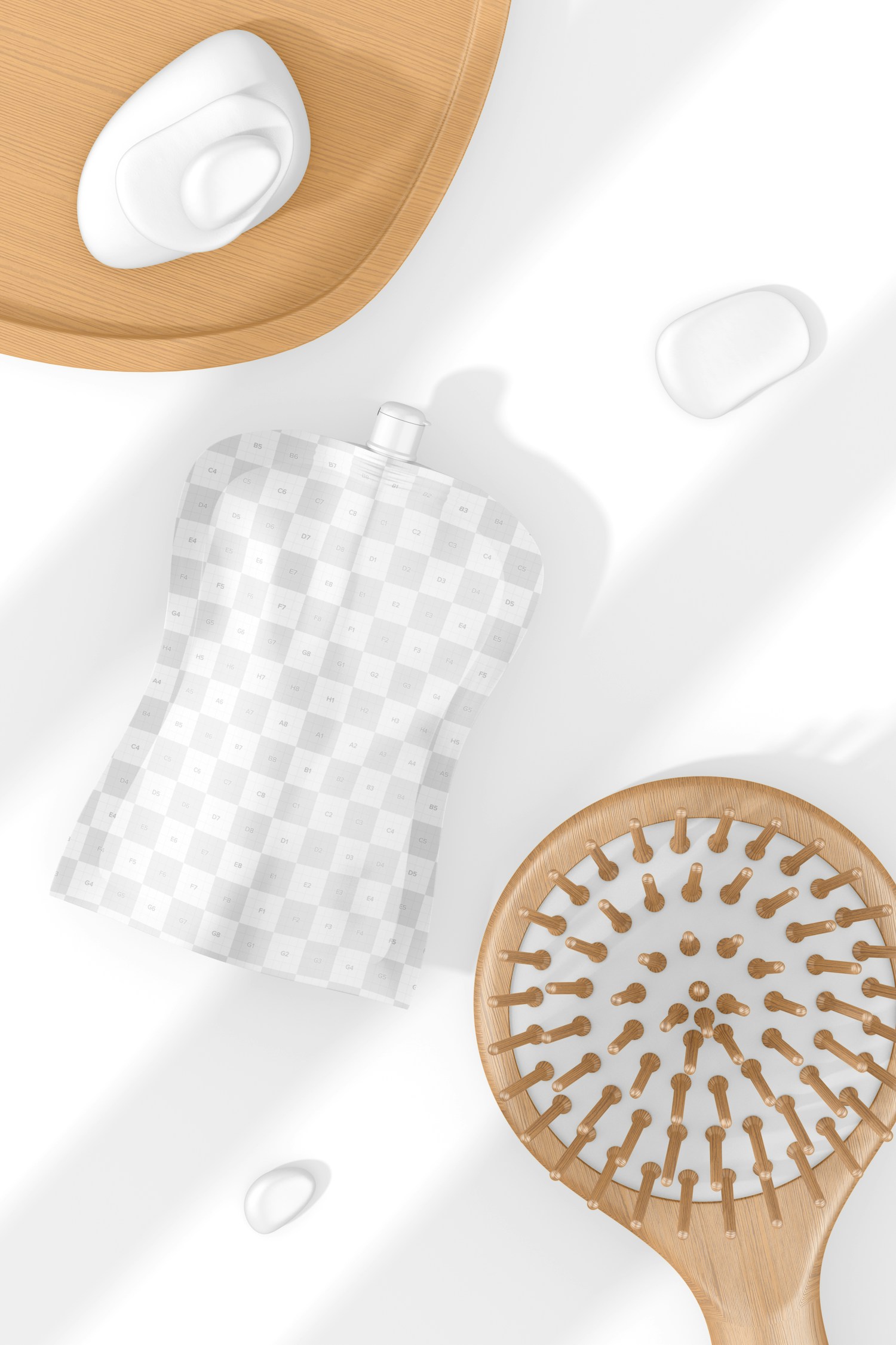 Hair Cream Sachet with Lid Mockup, Top View