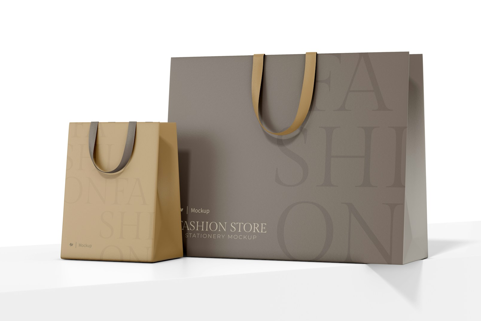 Fashion Store Bags Mockup, on Podium