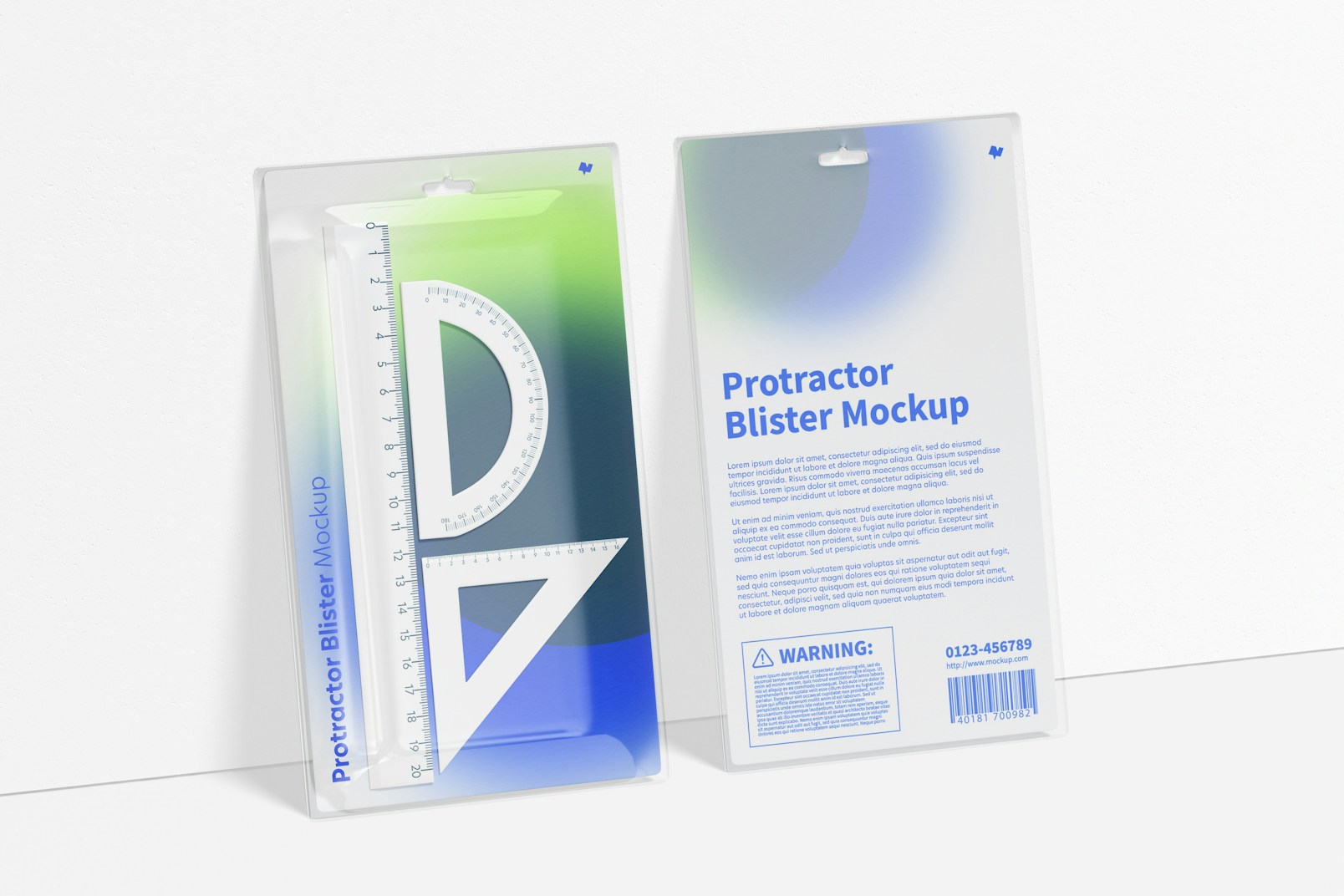 Protractor Blisters Mockup, Leaned