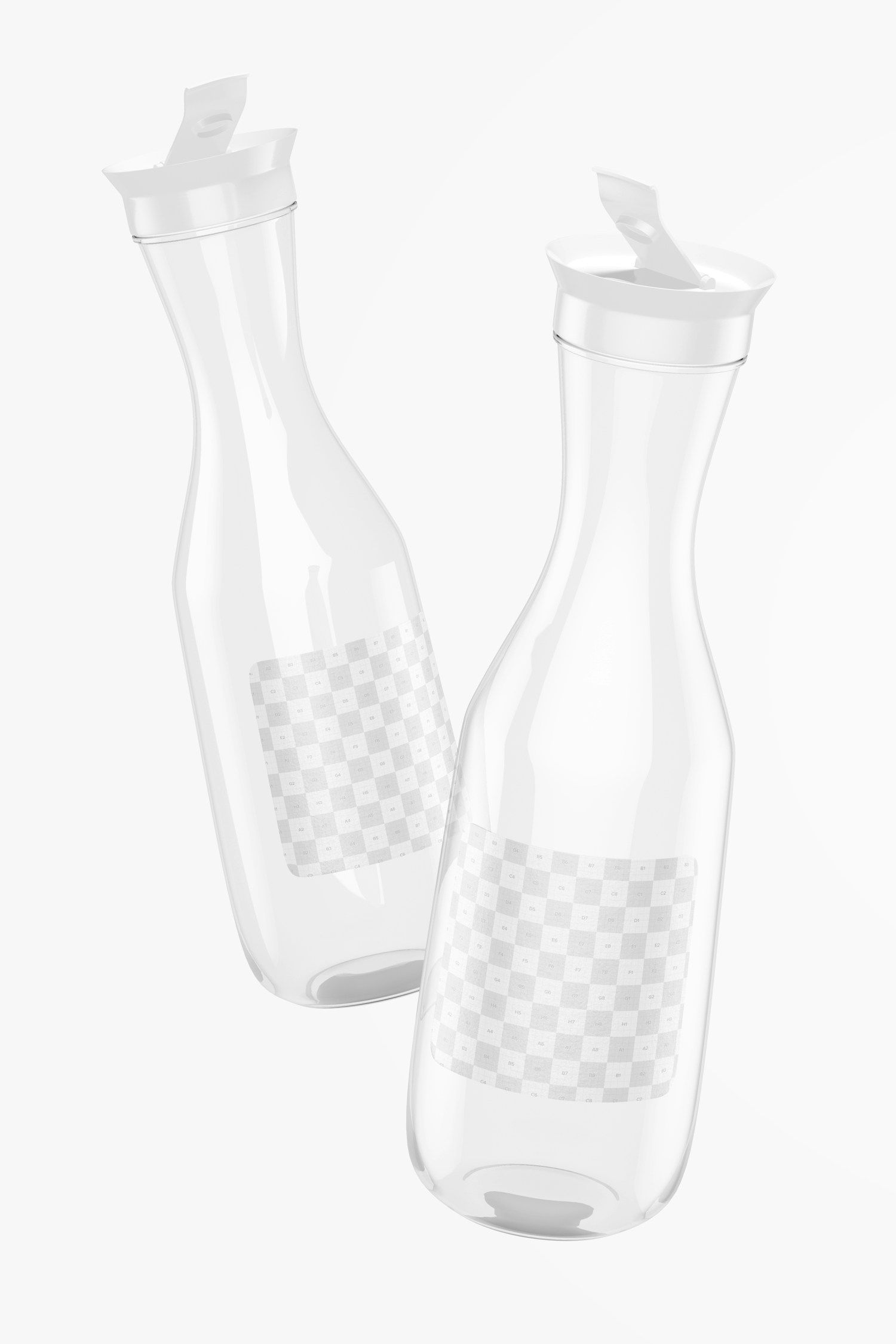 Maqueta de Botellas Plásticas de Agua con Tapa Abatible, Flotando