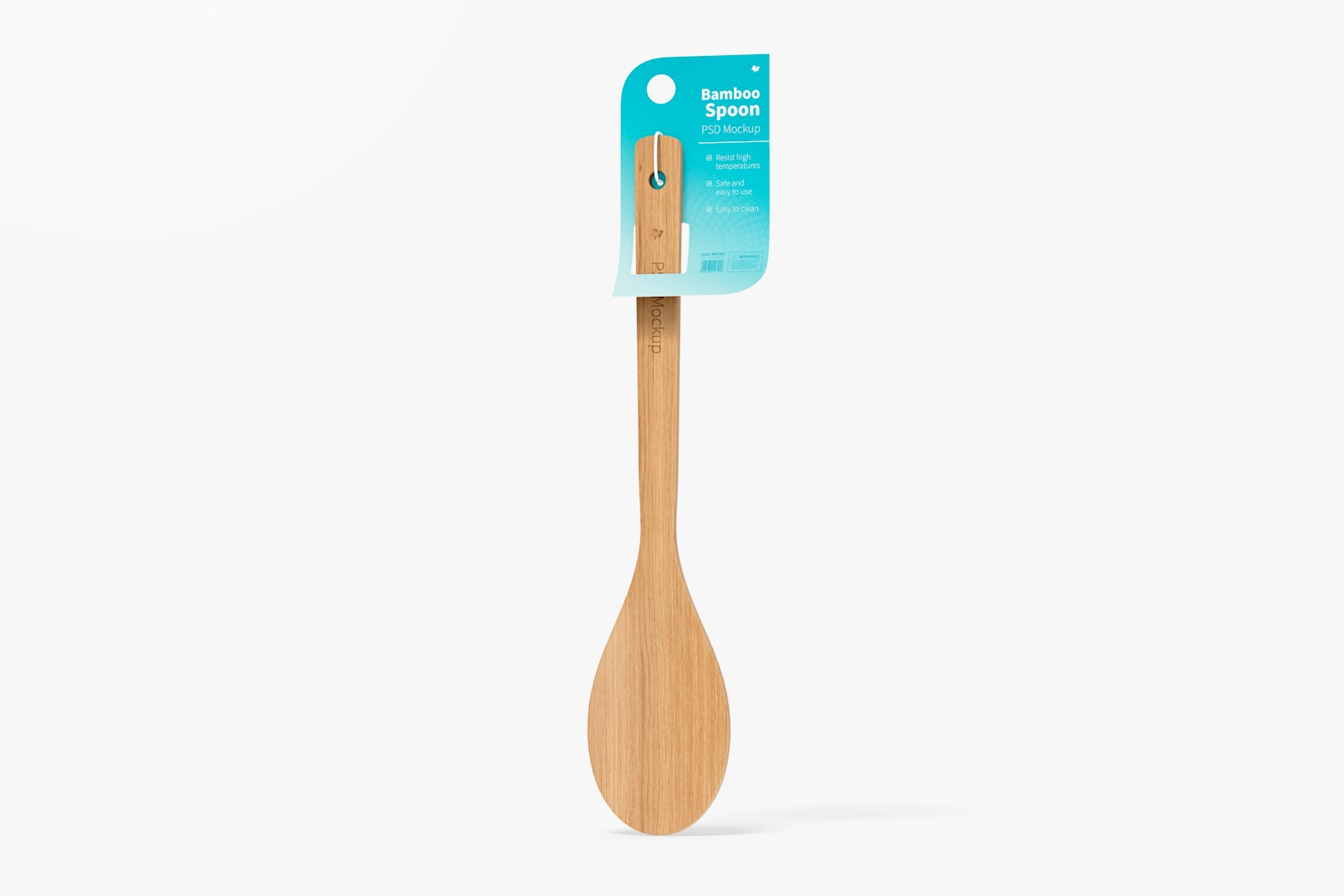 Bamboo Spoon Mockup, Front View