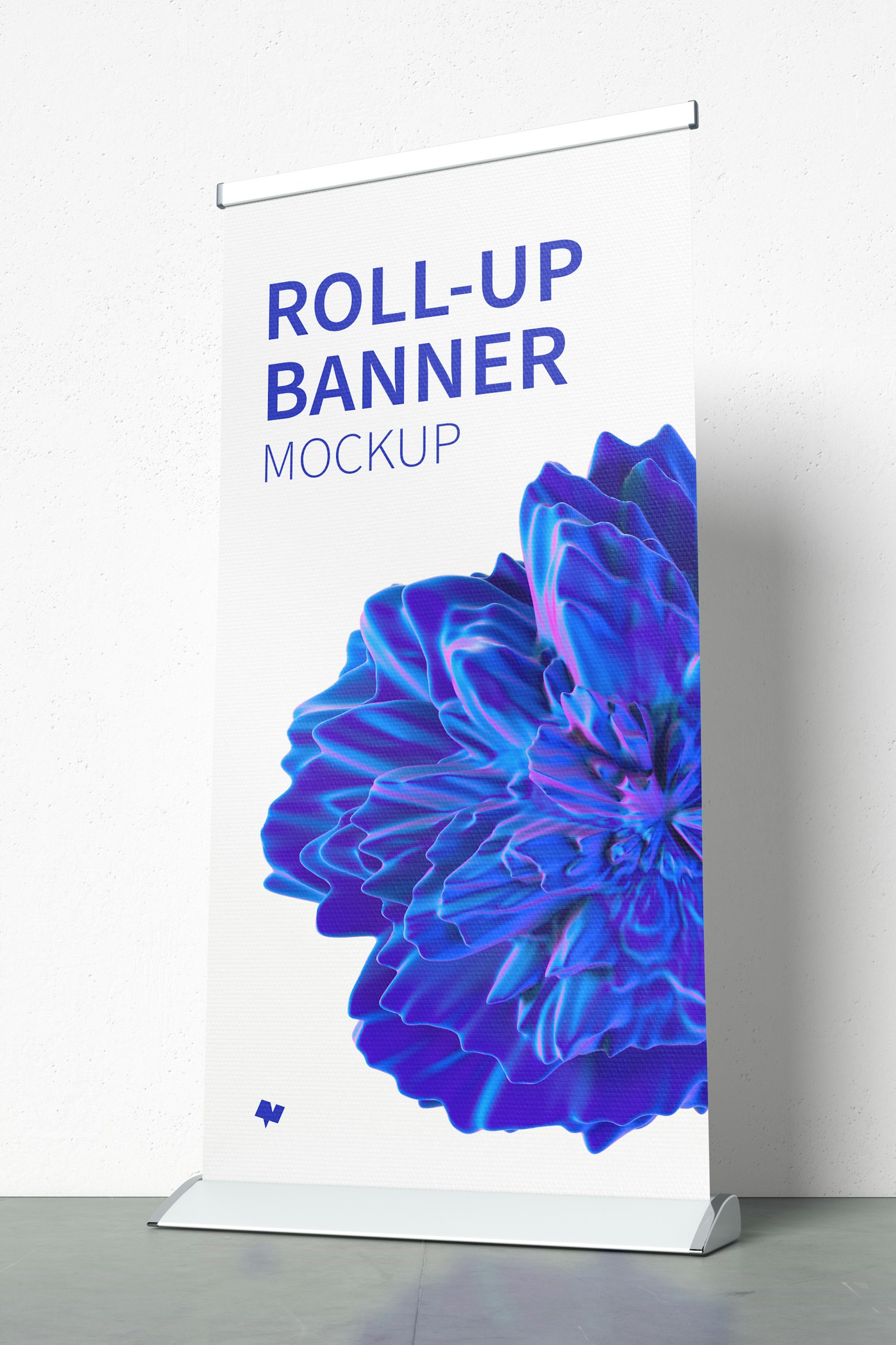 Standing Roll-Up Banner Mockup, Right View