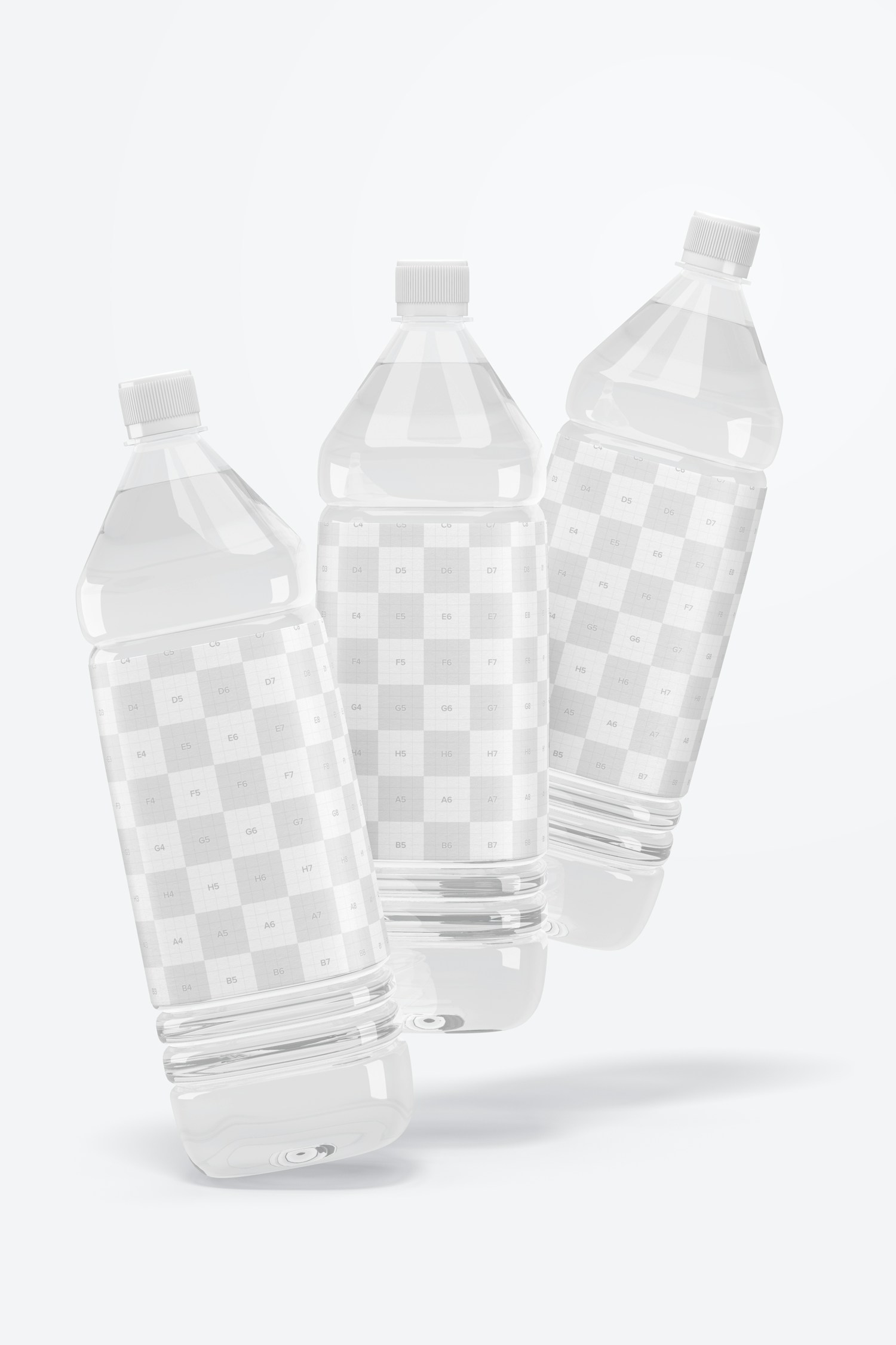 1L Clear Water Bottles Mockup, Falling