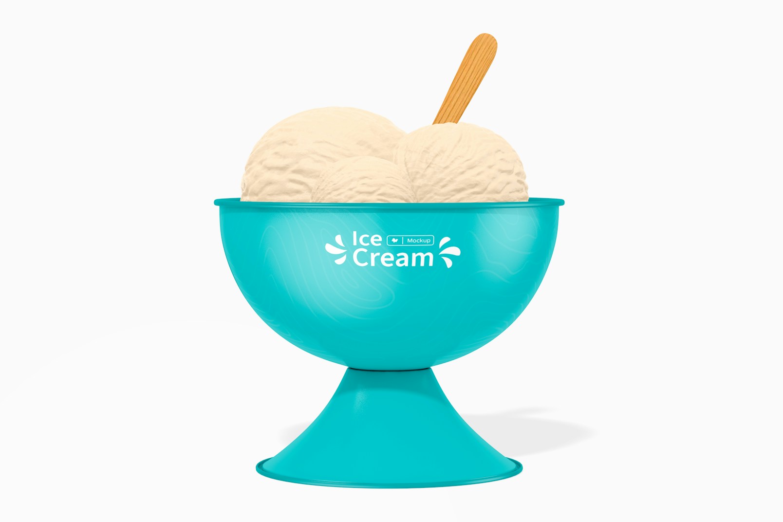 Round Ice Cream Cup Mockup, Front View