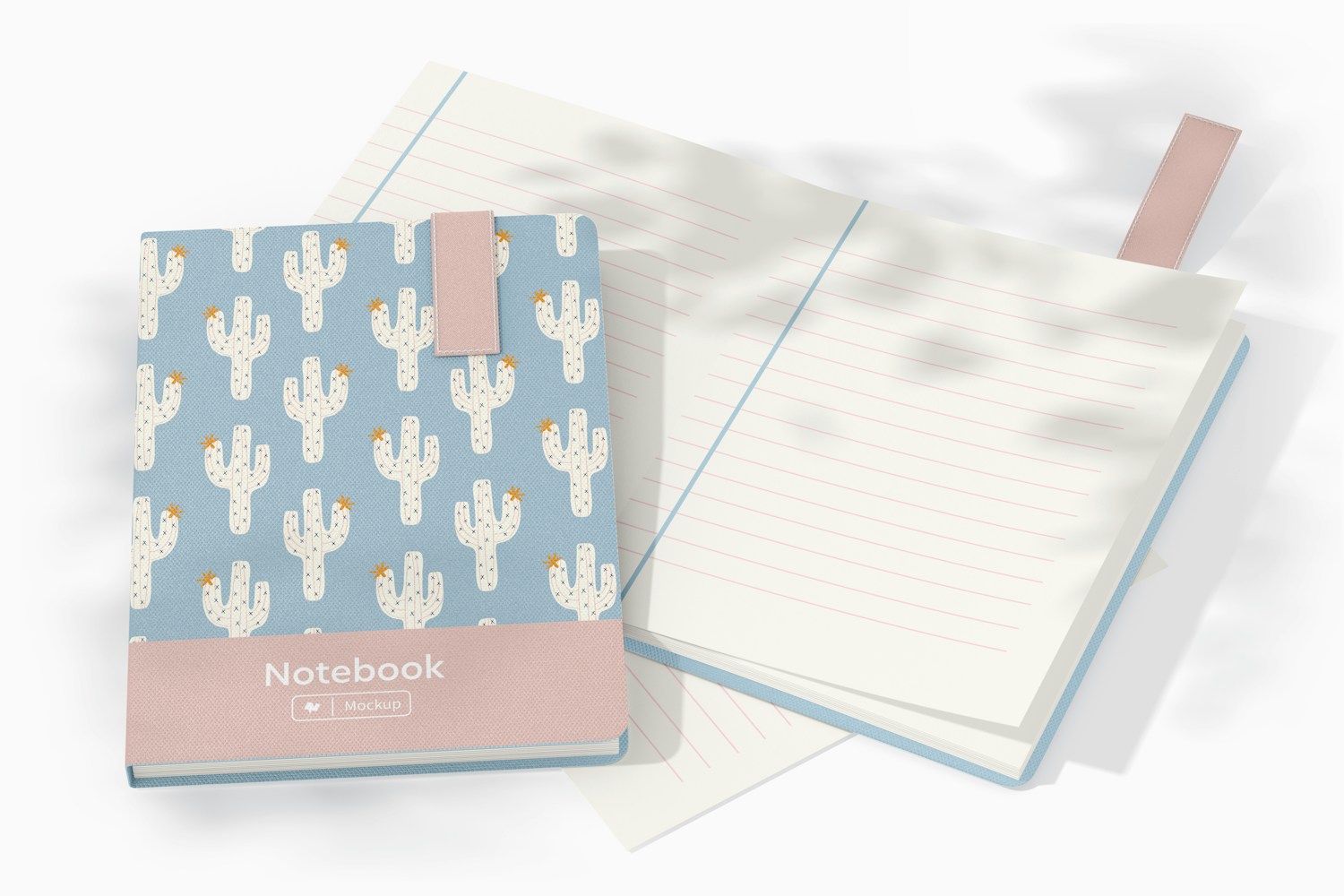Notebooks With Top Flap Mockup, Opened and Closed