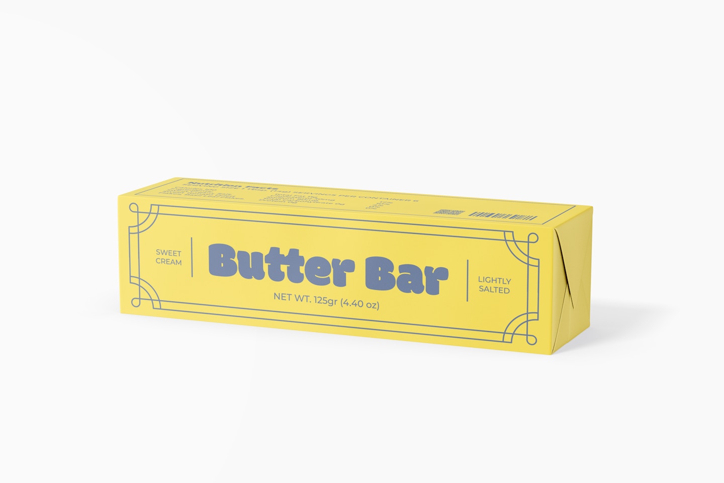 125gr Butter Bar Mockup, Front View
