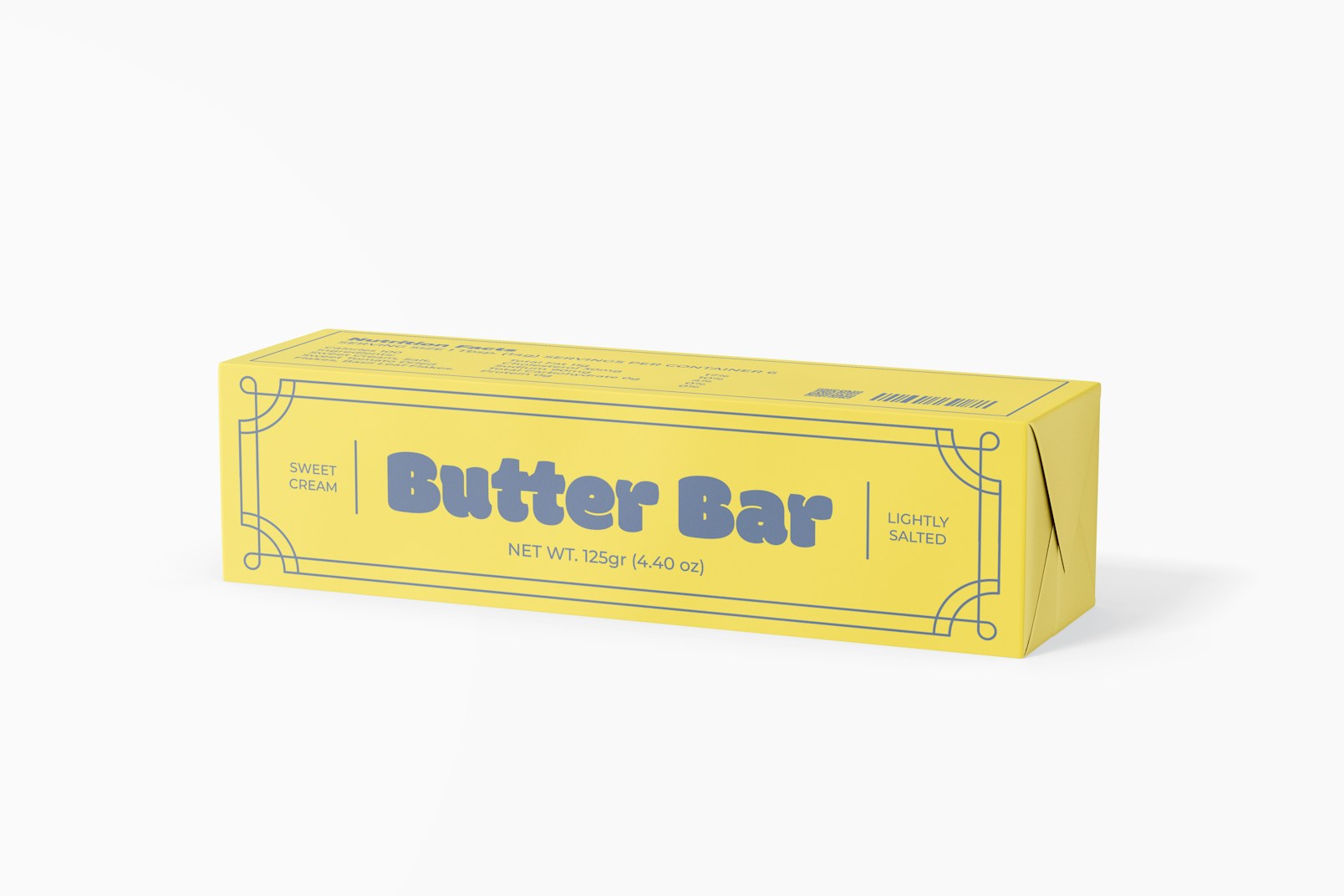125gr Butter Bar Mockup, Front View