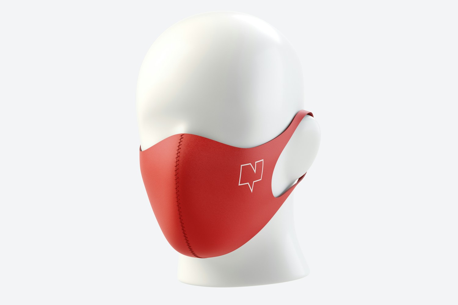 Neoprene Guard Face Mask Mockup, 3/4 Front Right View