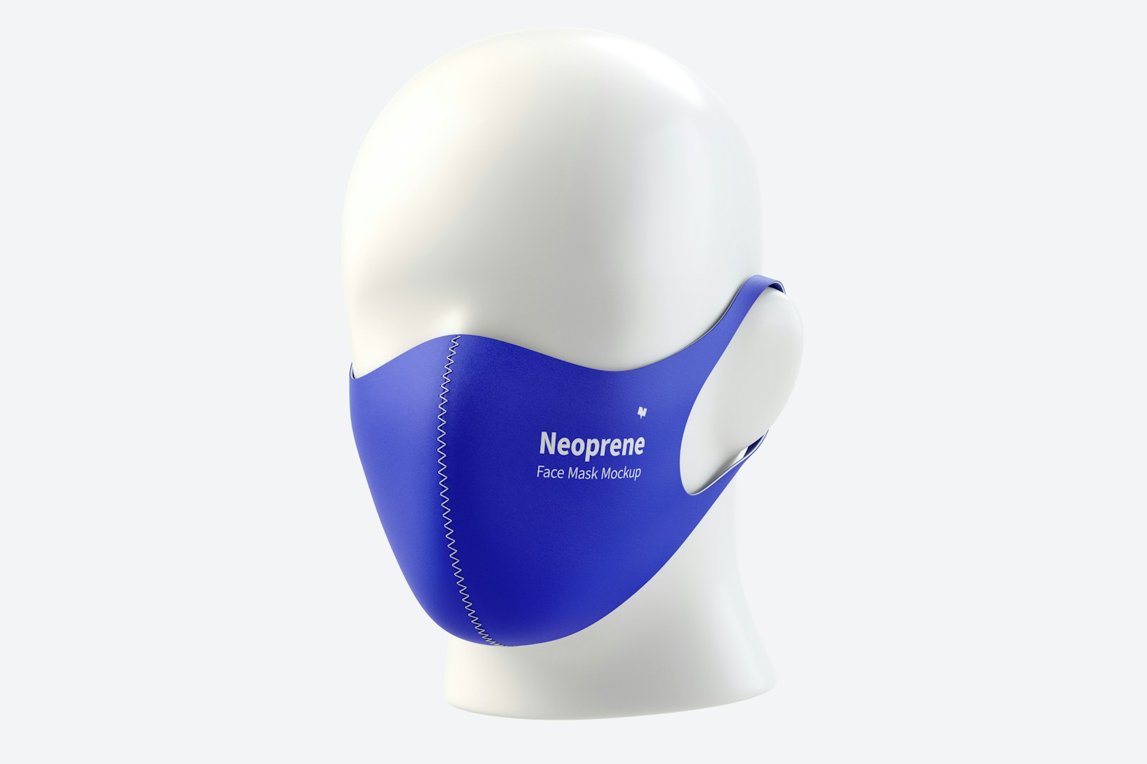 Neoprene Guard Face Mask Mockup, 3/4 Front Right View