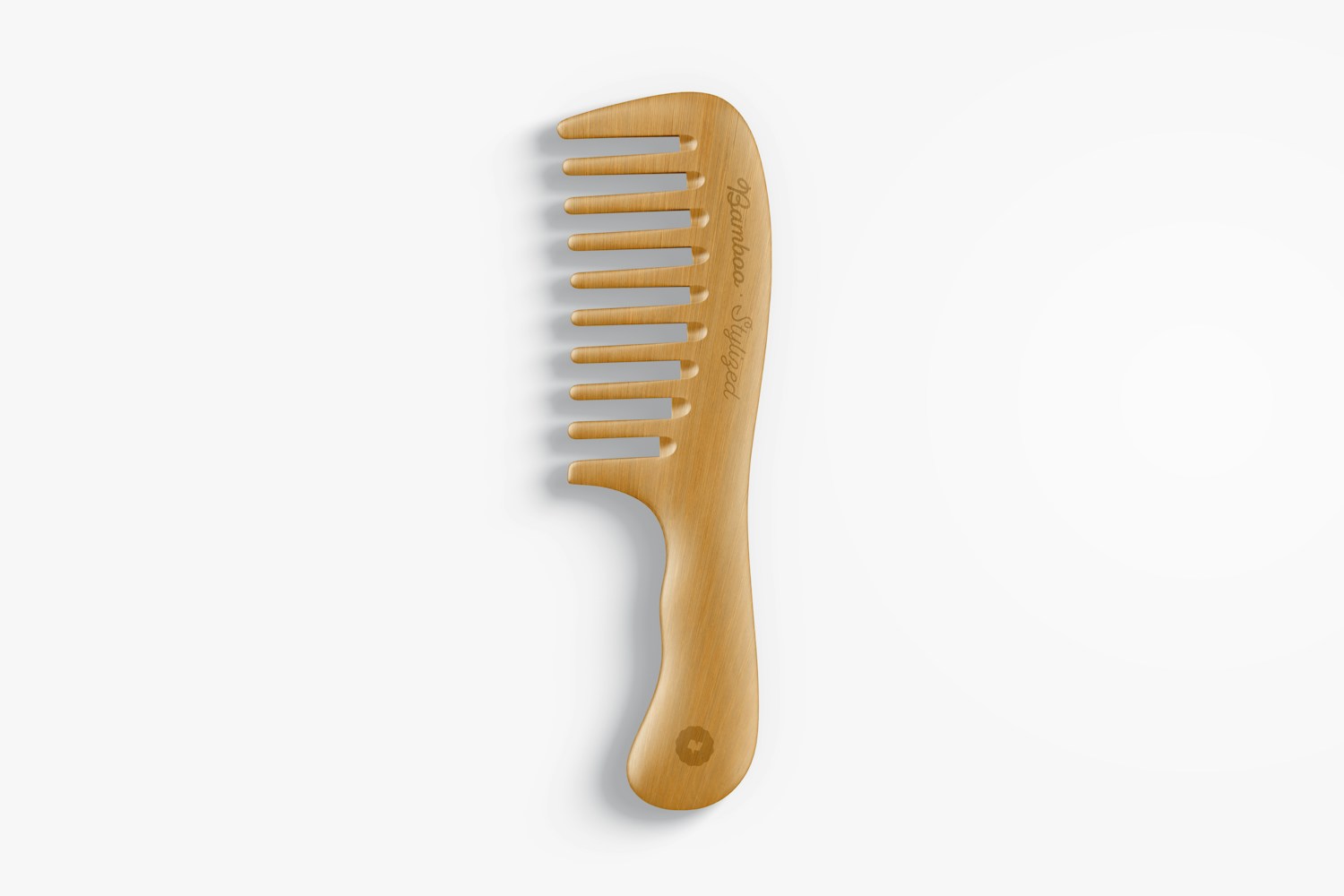 Bamboo Comb Mockup, Top View Bamboo Comb Mockup, Top View