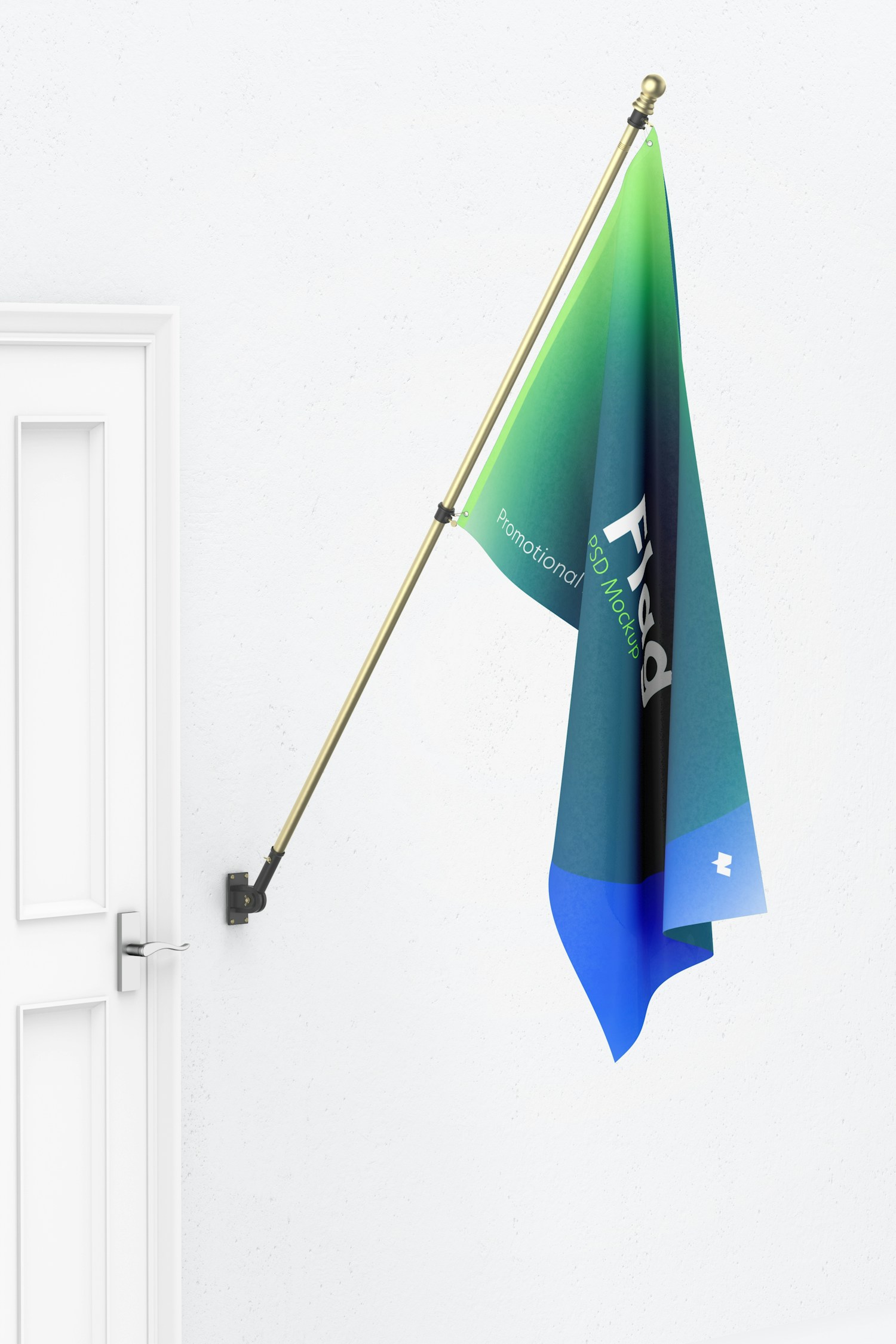 Flag Mockup, Left View Flag Mockup, Left View