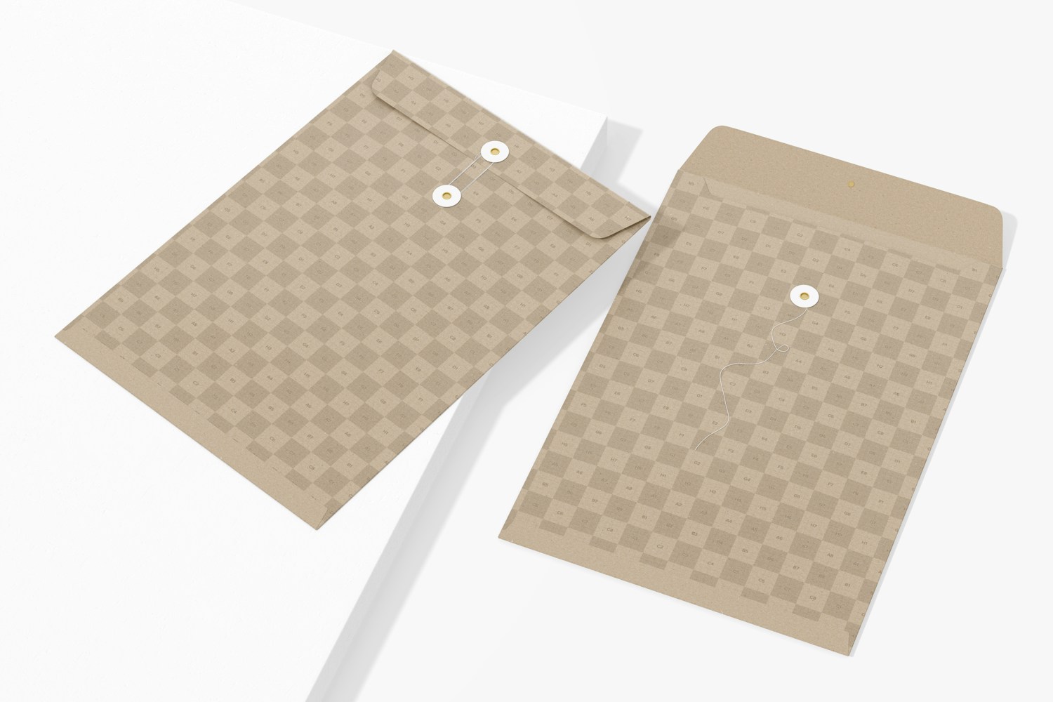 C4 String Envelopes Mockup, Opened and Closed