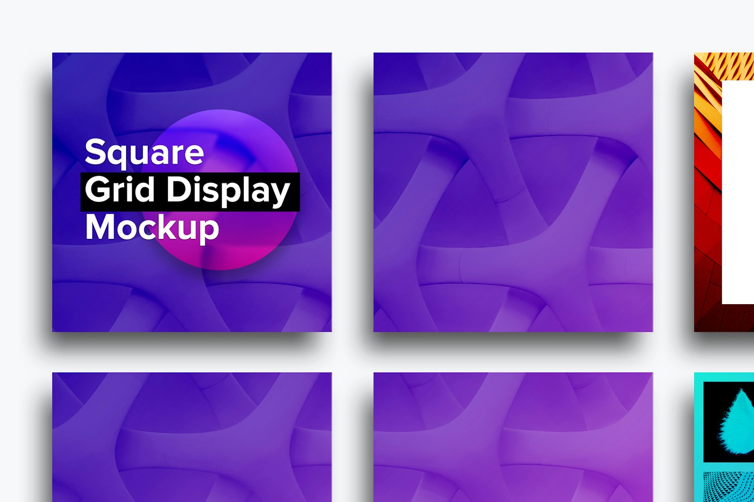 Square Grid Display Mockup