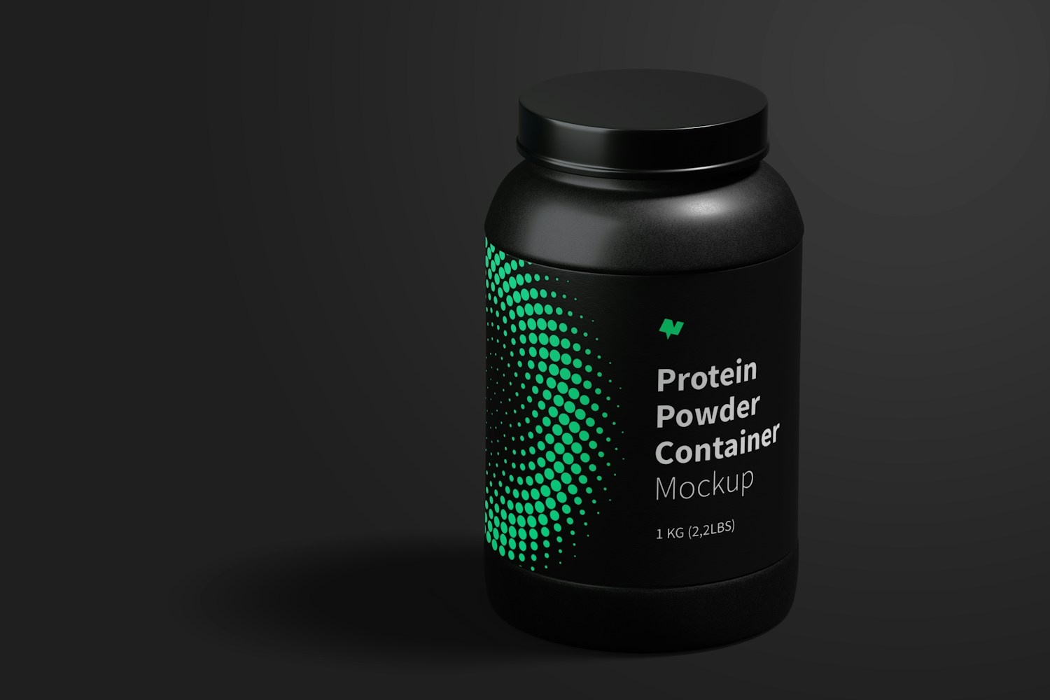 Protein Powder Container PSD Mockup, Floating – Original Mockups
