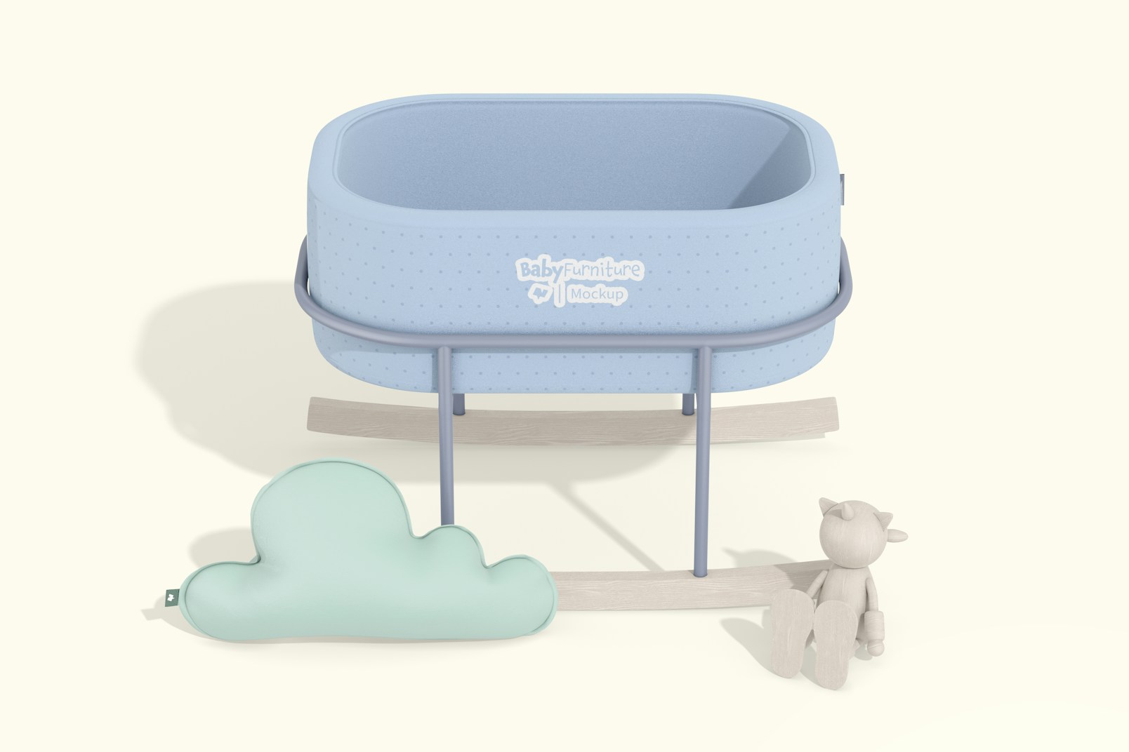 Baby Bassinet Mockup, with Toys