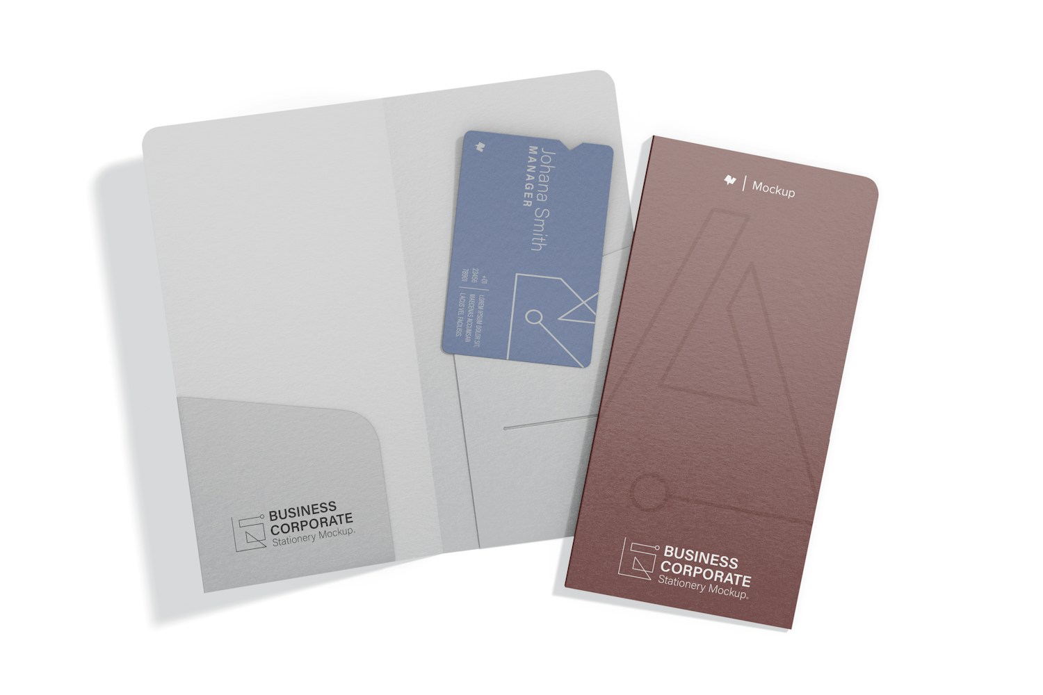Rectangular Card Holders Mockup, Opened and Closed