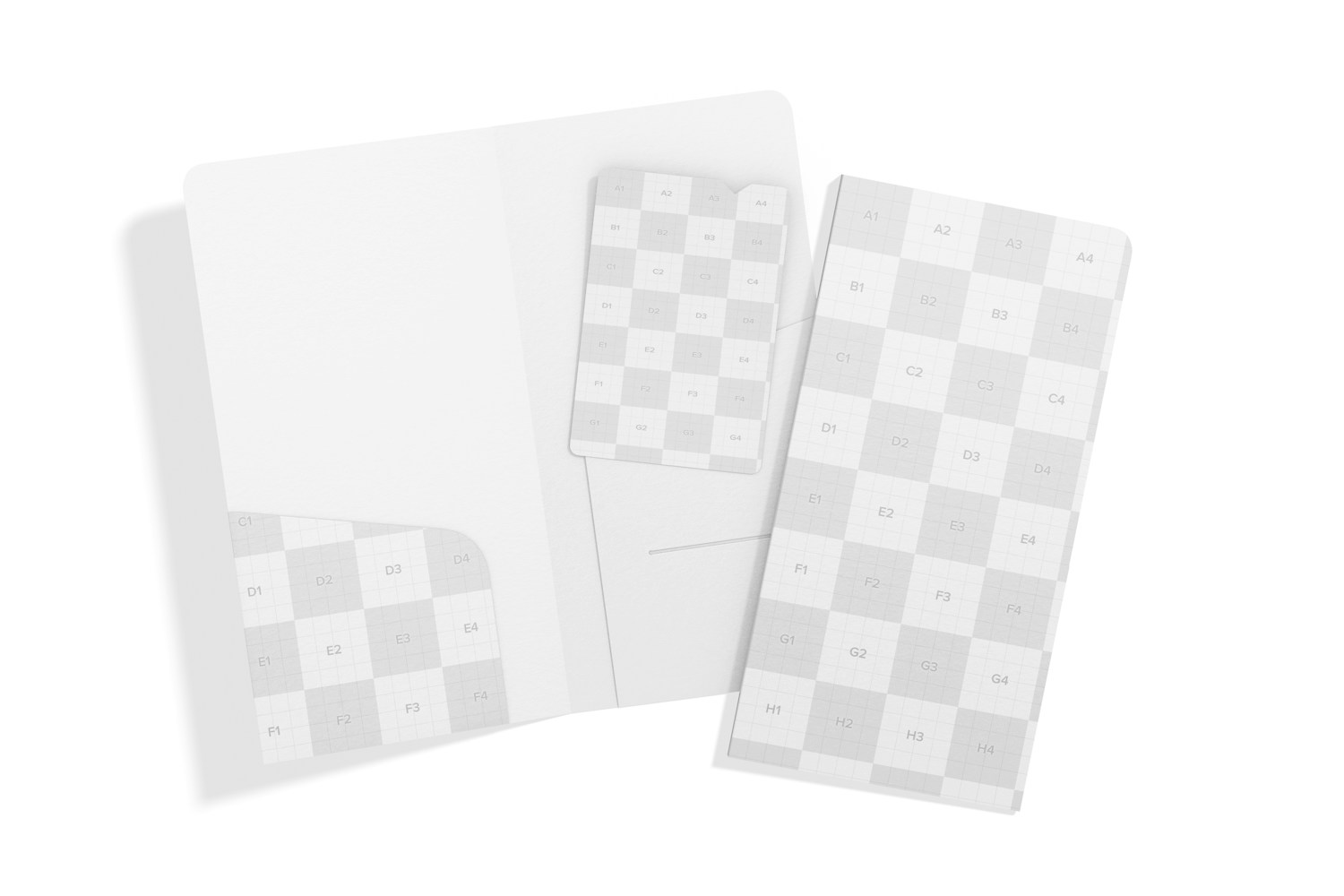 Rectangular Card Holders Mockup, Opened and Closed