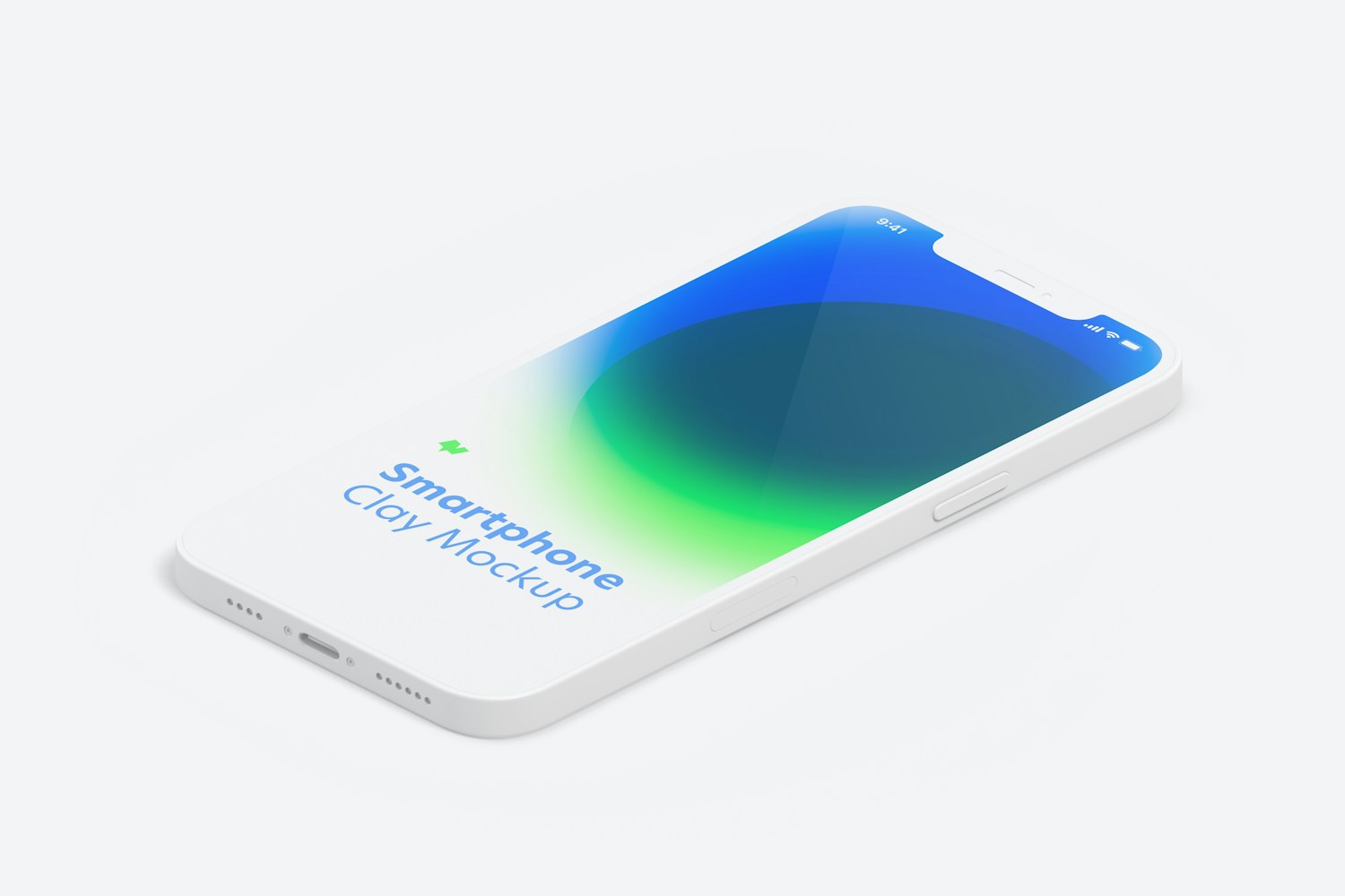 Isometric Clay iPhone 12 Mockup, Right View