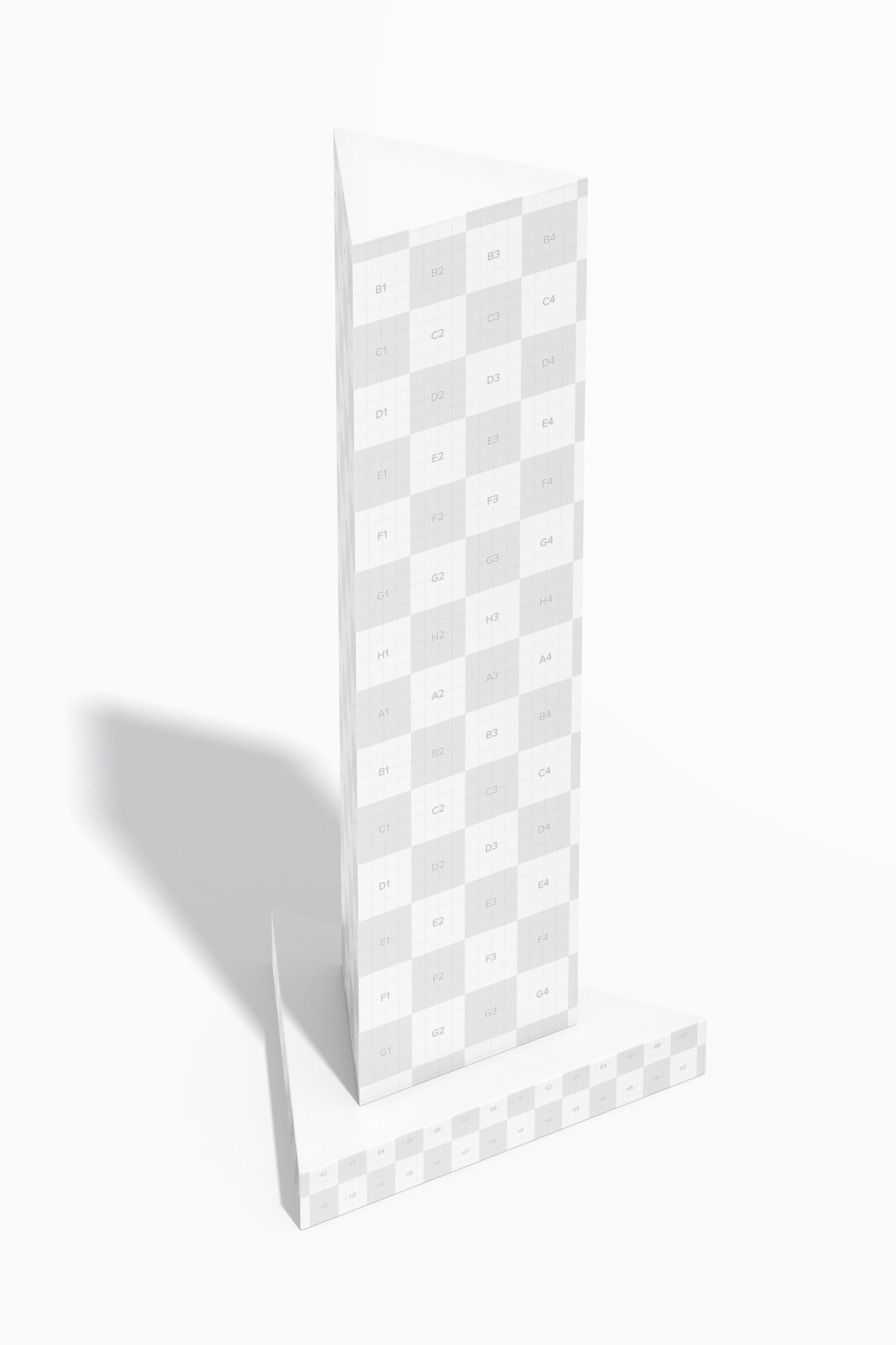 Three Sided Cardboard Display Mockup, Perspective
