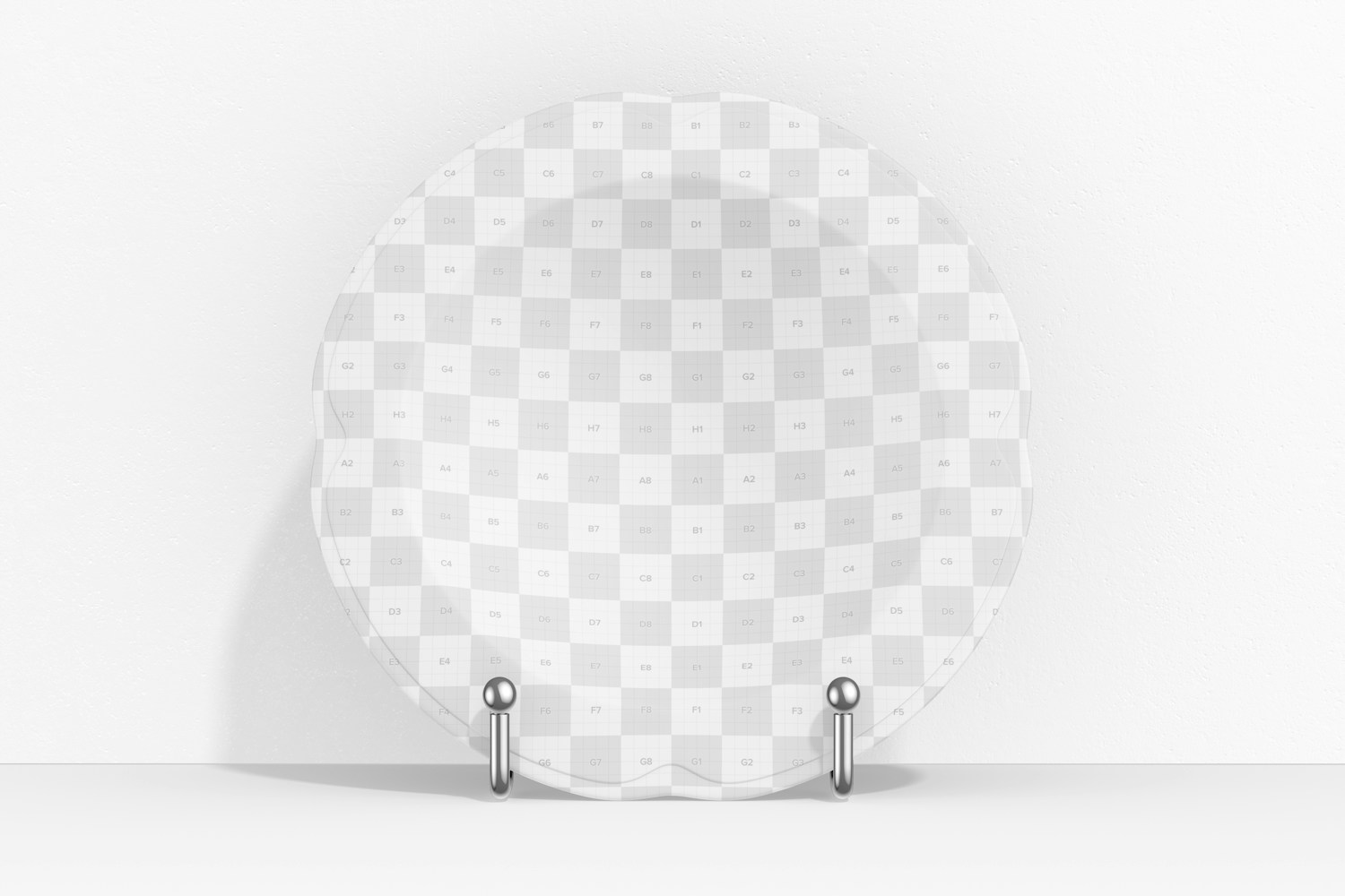 Concave Ceramic Plate Mockup, Front View