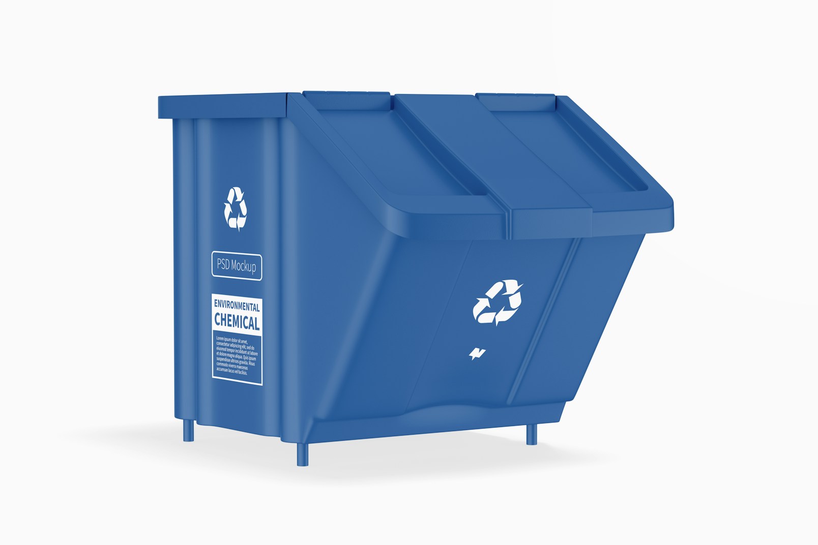 Bin with Lid Mockup, Right View