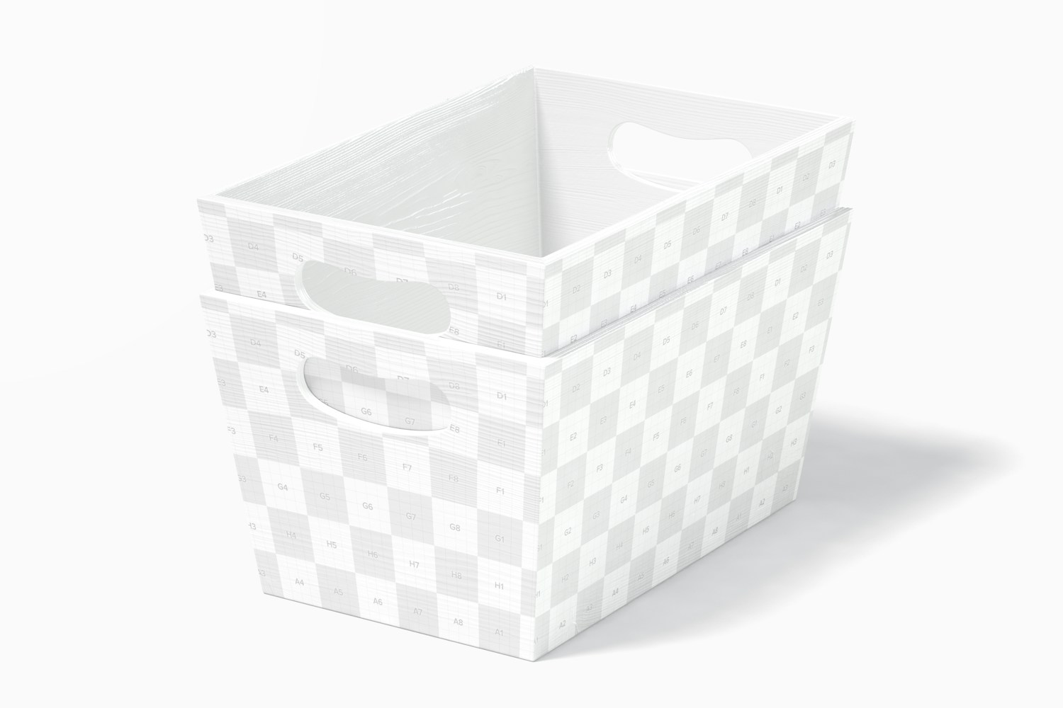 Wooden Organizer Box Mockup, Left View Wooden Organizer Box Mockup, Left View