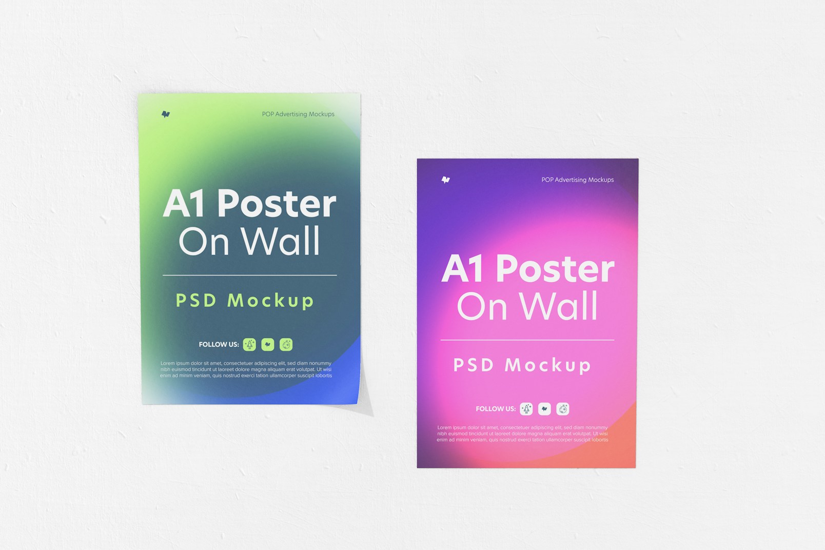 A1 Posters on Wall Mockup