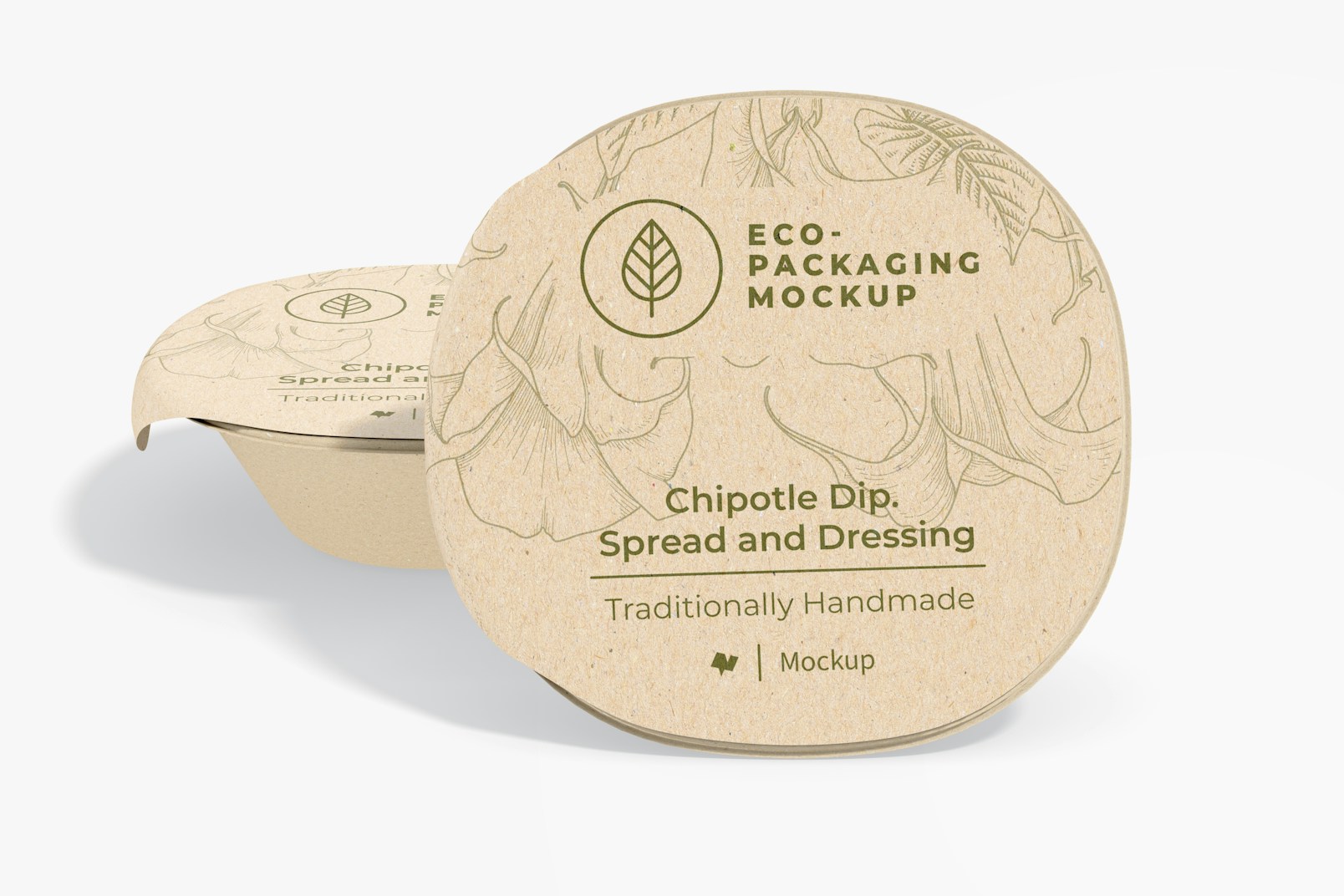 Biodegradable Dipping Sauce Containers Mockup, Front View