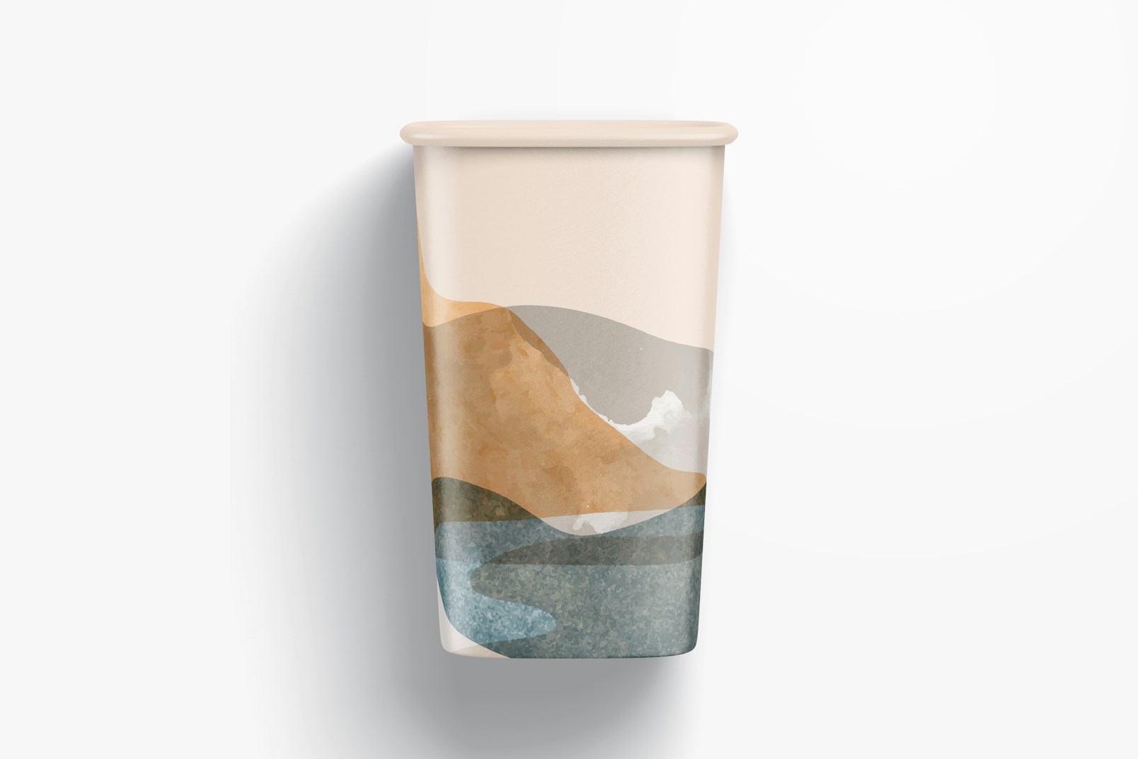 Square Paper Cup Mockup, Top View