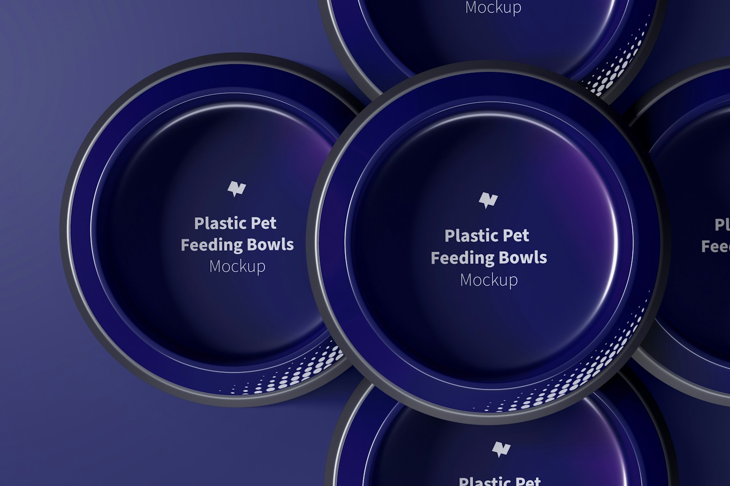 Plastic Pet Feeding Bowls Set Mockup