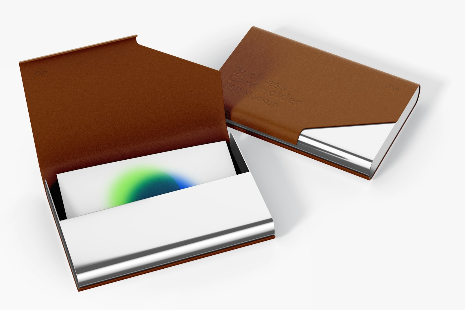 Business Card Holder Mockup, Opened and Closed