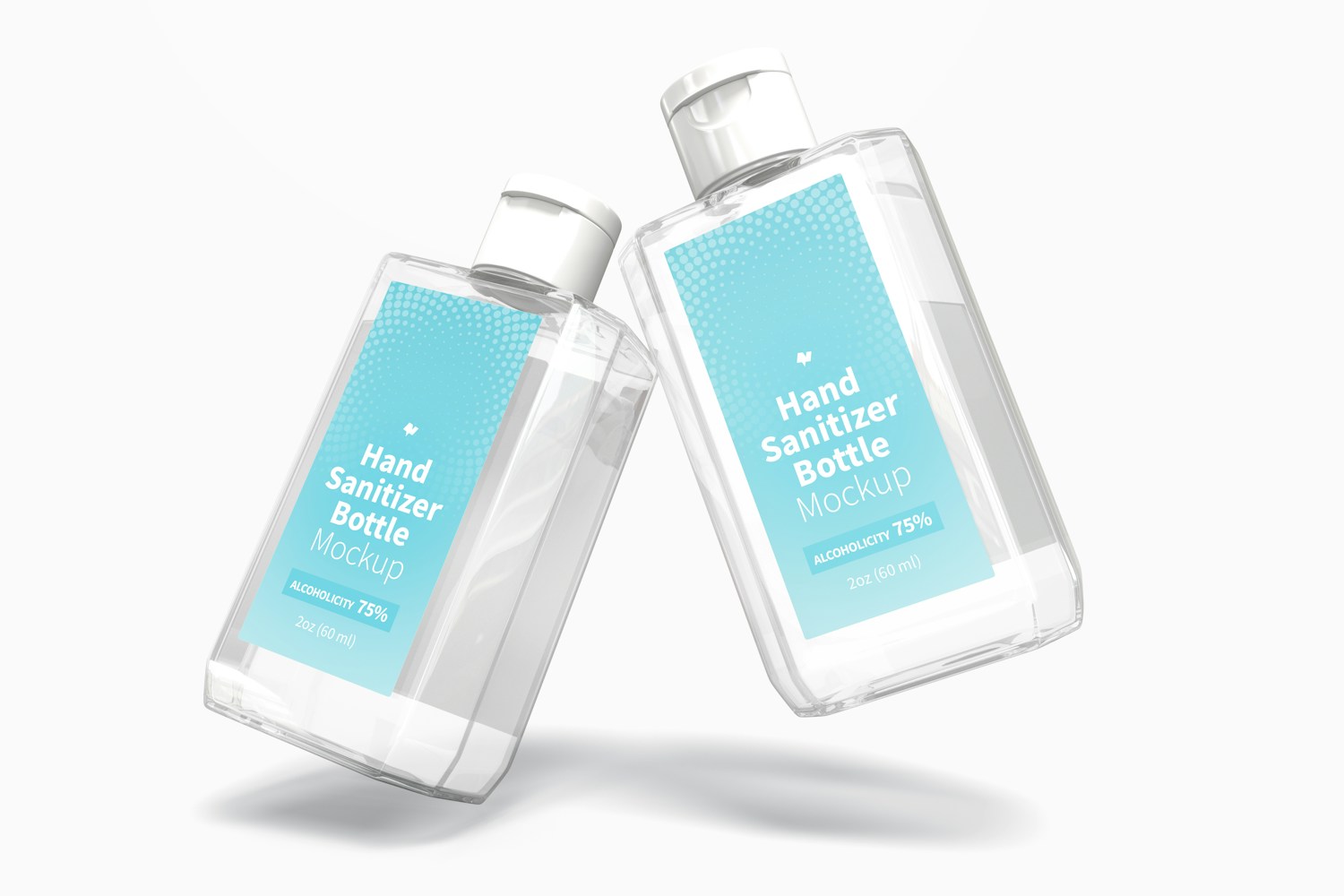 60 ml Hand Sanitizer Bottles Mockup, Falling 60 ml Hand Sanitizer Bottles Mockup, Falling