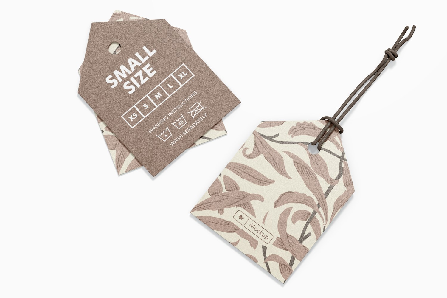 Triangle Shaped Clothing Tags Mockup, Top View