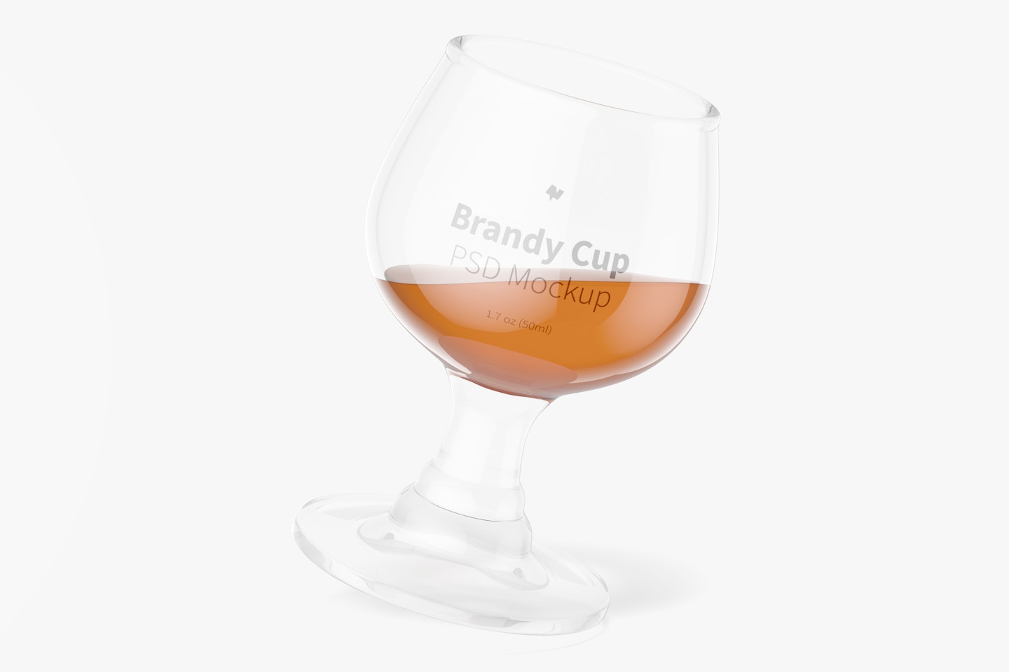 1.7 oz Glass Brandy Cup Mockup, Floating