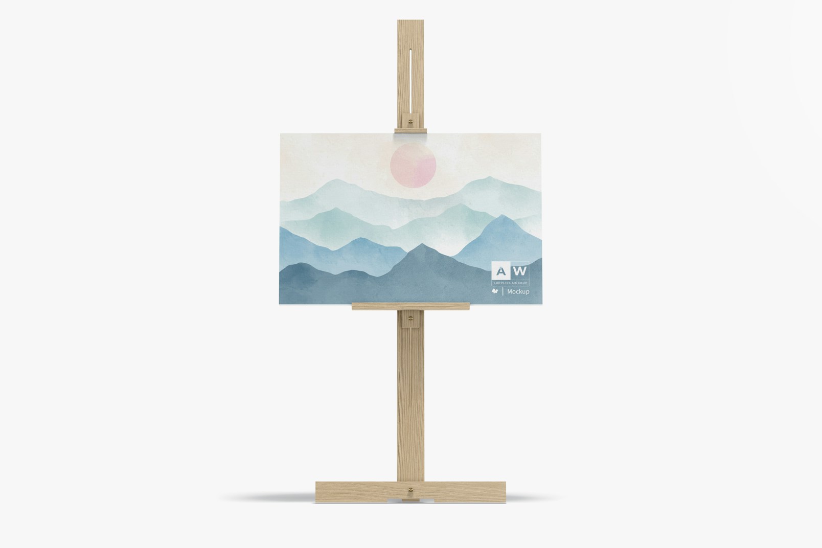 Canvas with Easel Mockup, Front View