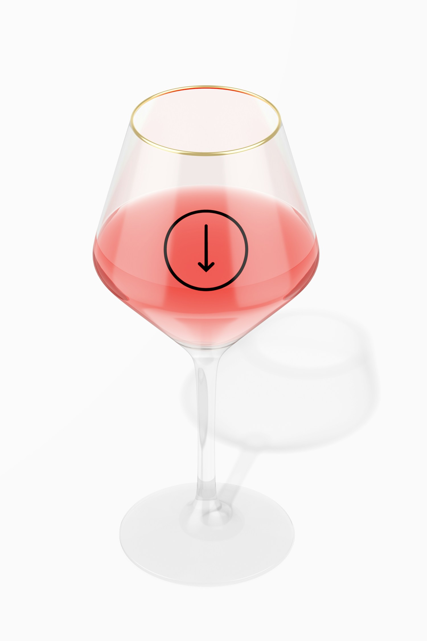 Angled Wine Cup Mockup, Perspective