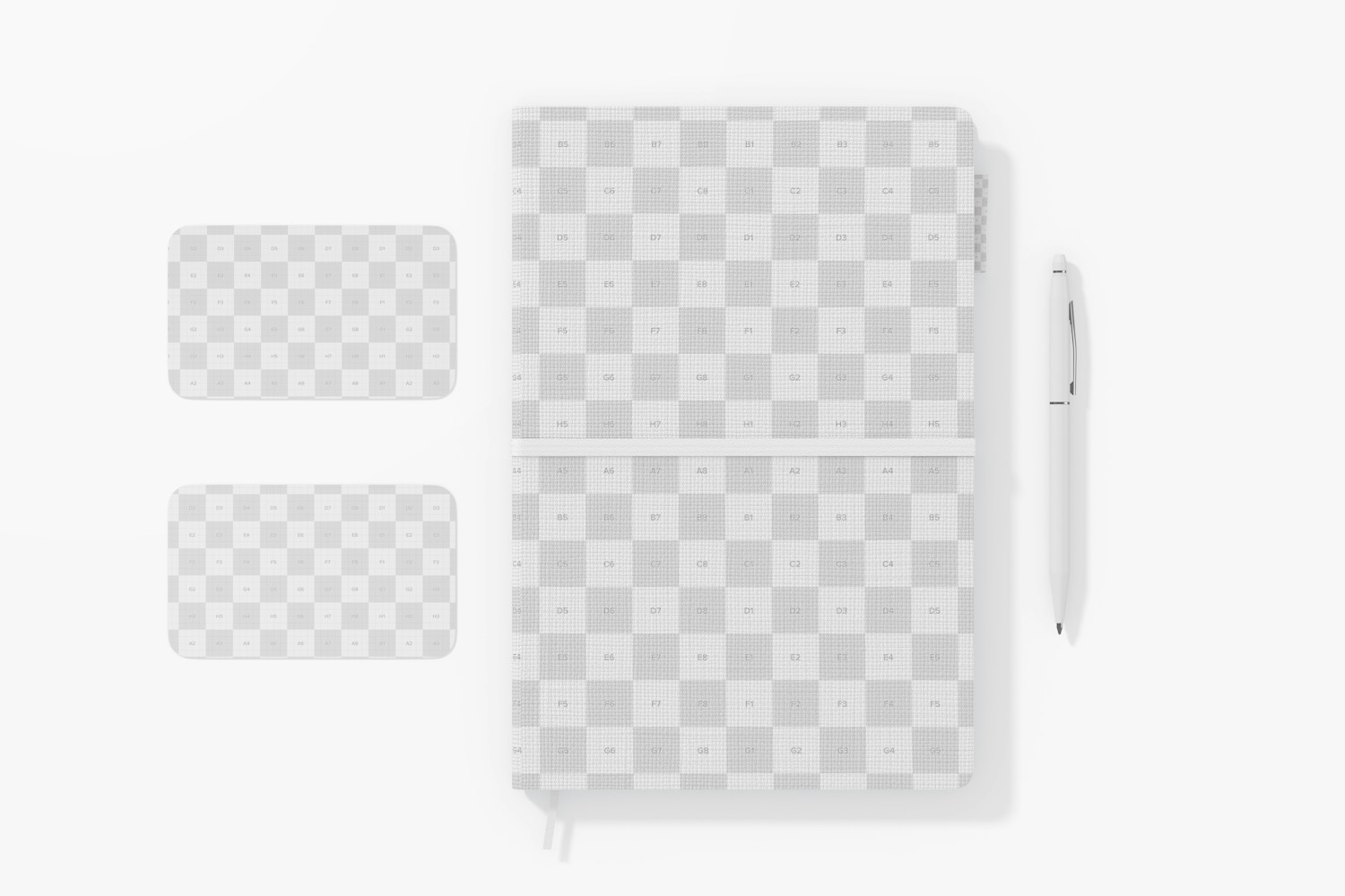 Corporate Stationery Scenes Mockup, Top View