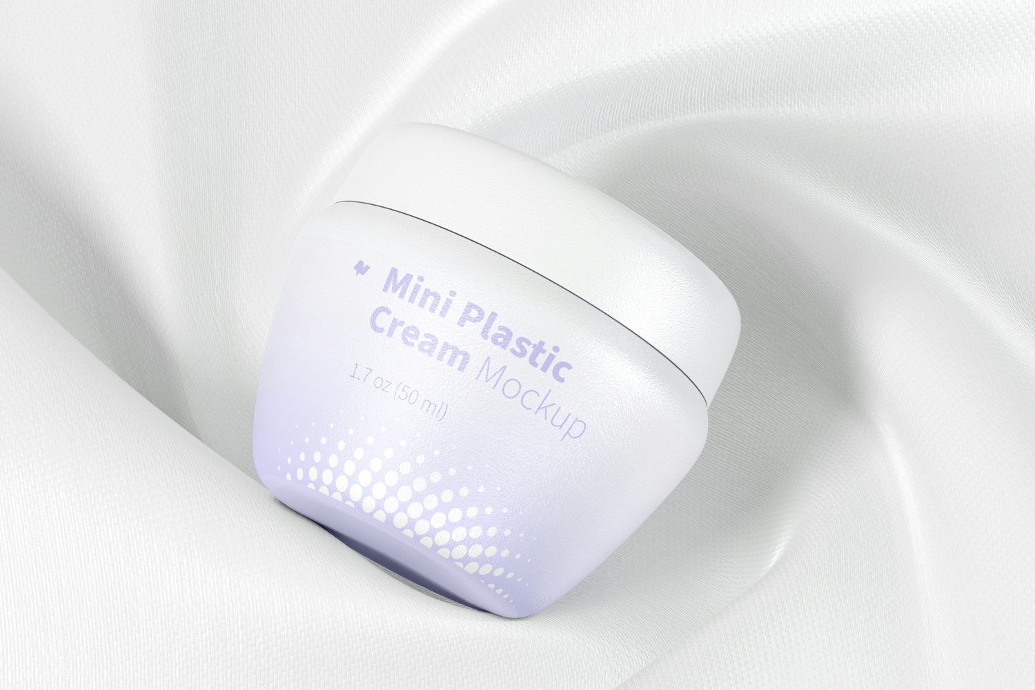 Mini Plastic Cream Jar with Lid Mockup, Top View Mini Plastic Cream Jar with Lid Mockup, Top View