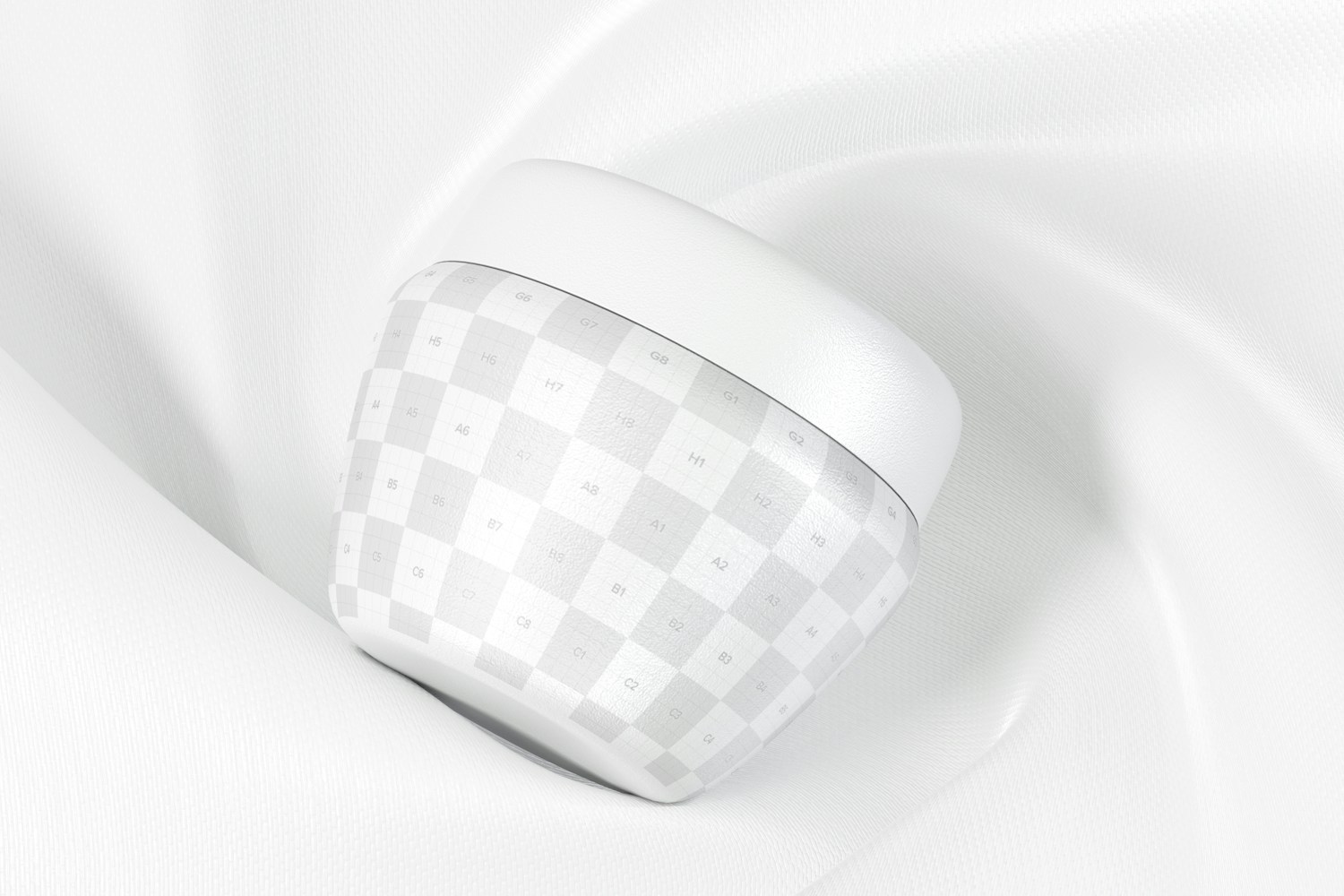 Mini Plastic Cream Jar with Lid Mockup, Top View Mini Plastic Cream Jar with Lid Mockup, Top View