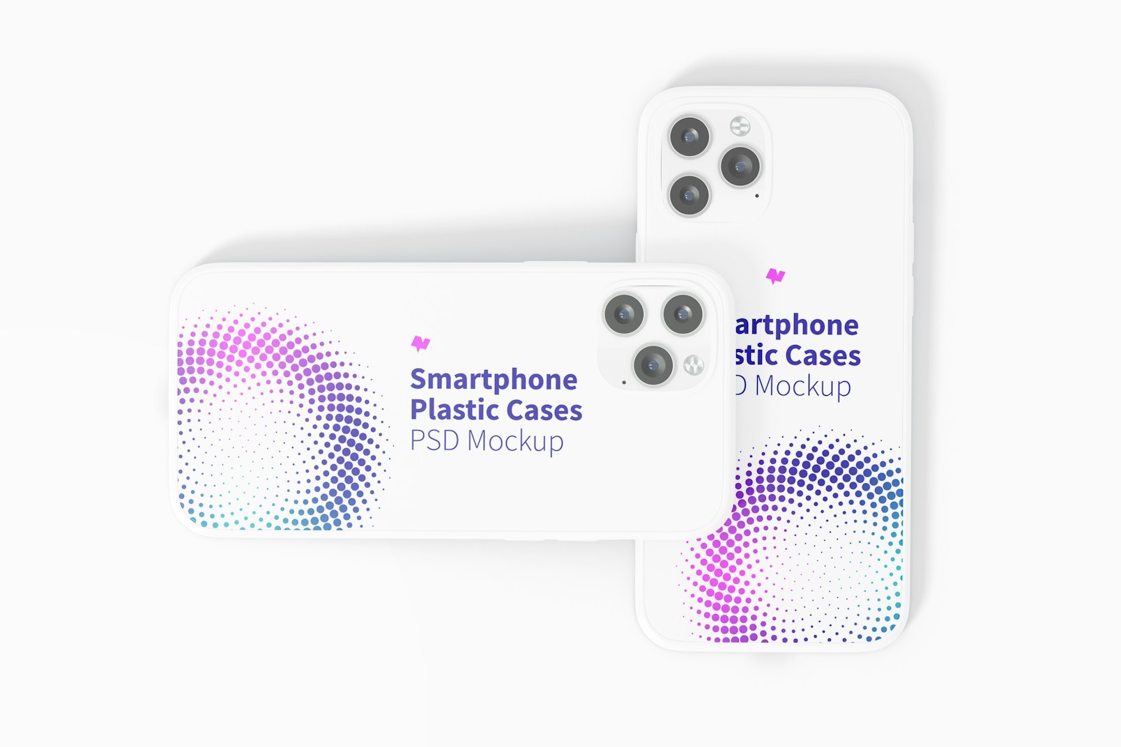 iPhone 12 Plastic Cases Mockup, Top View