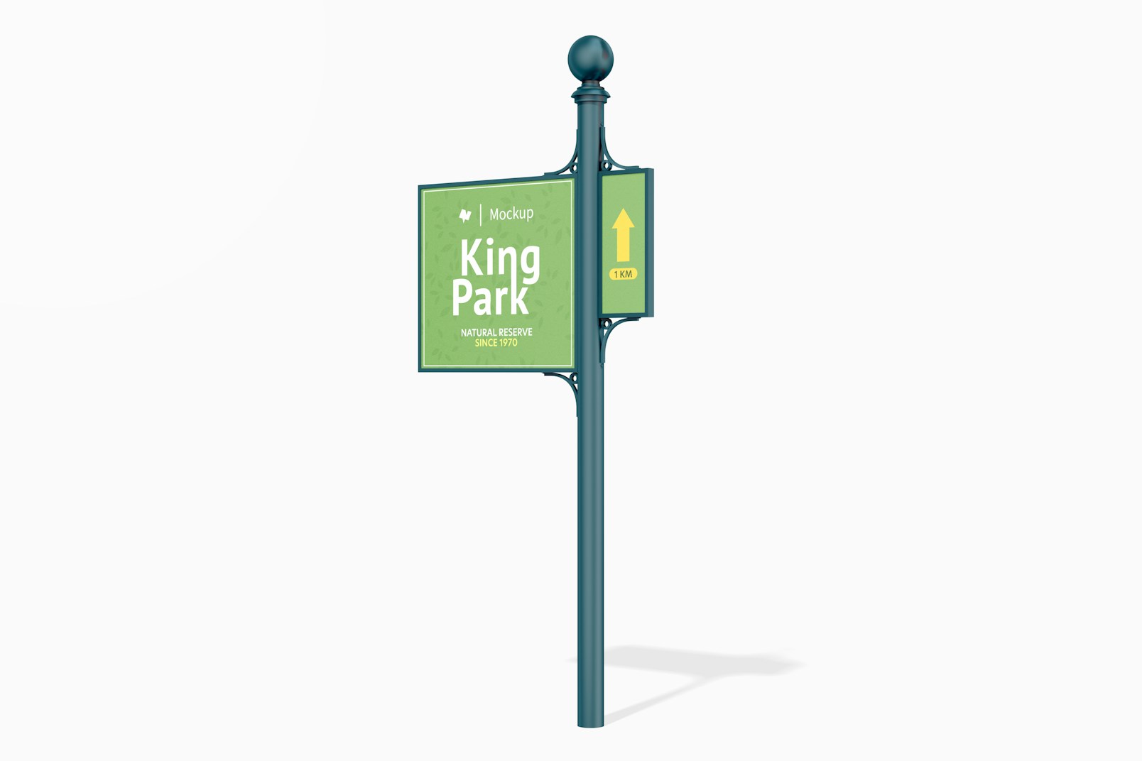 Outdoor Address Sign Mockup, Left View