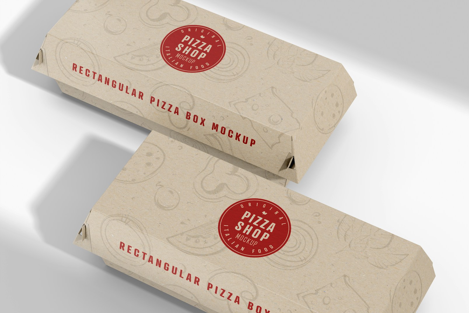 Rectangular Pizza Boxes Mockup 02