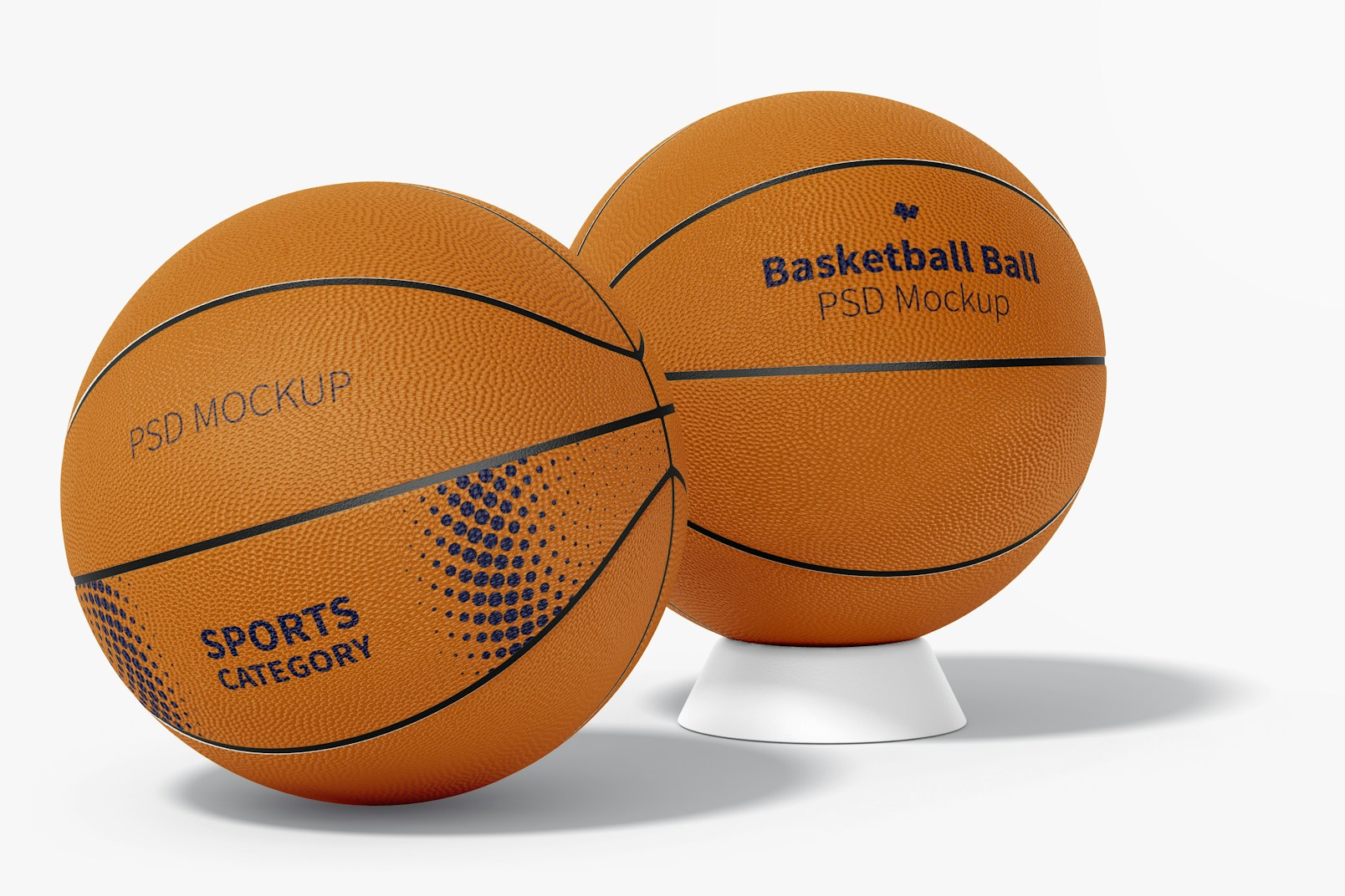 Basketball Balls Mockup, Back and Front View