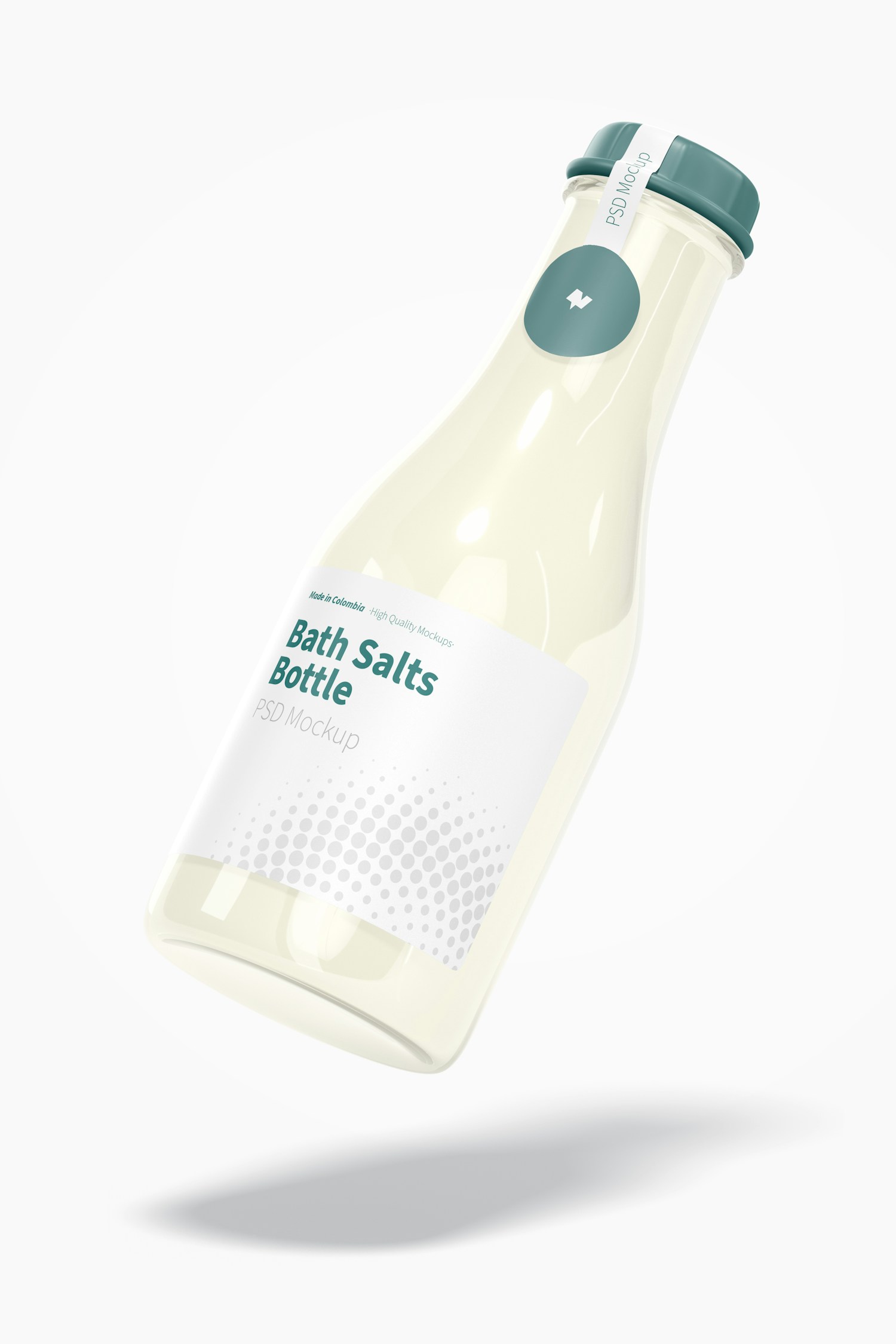 Bath Salts Bottle Mockup, Floating Bath Salts Bottle Mockup, Floating
