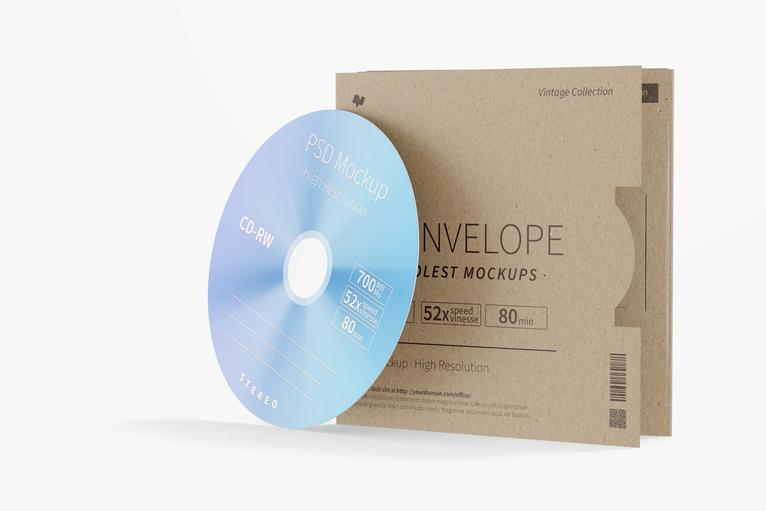 CD Envelope Mockup, Right View